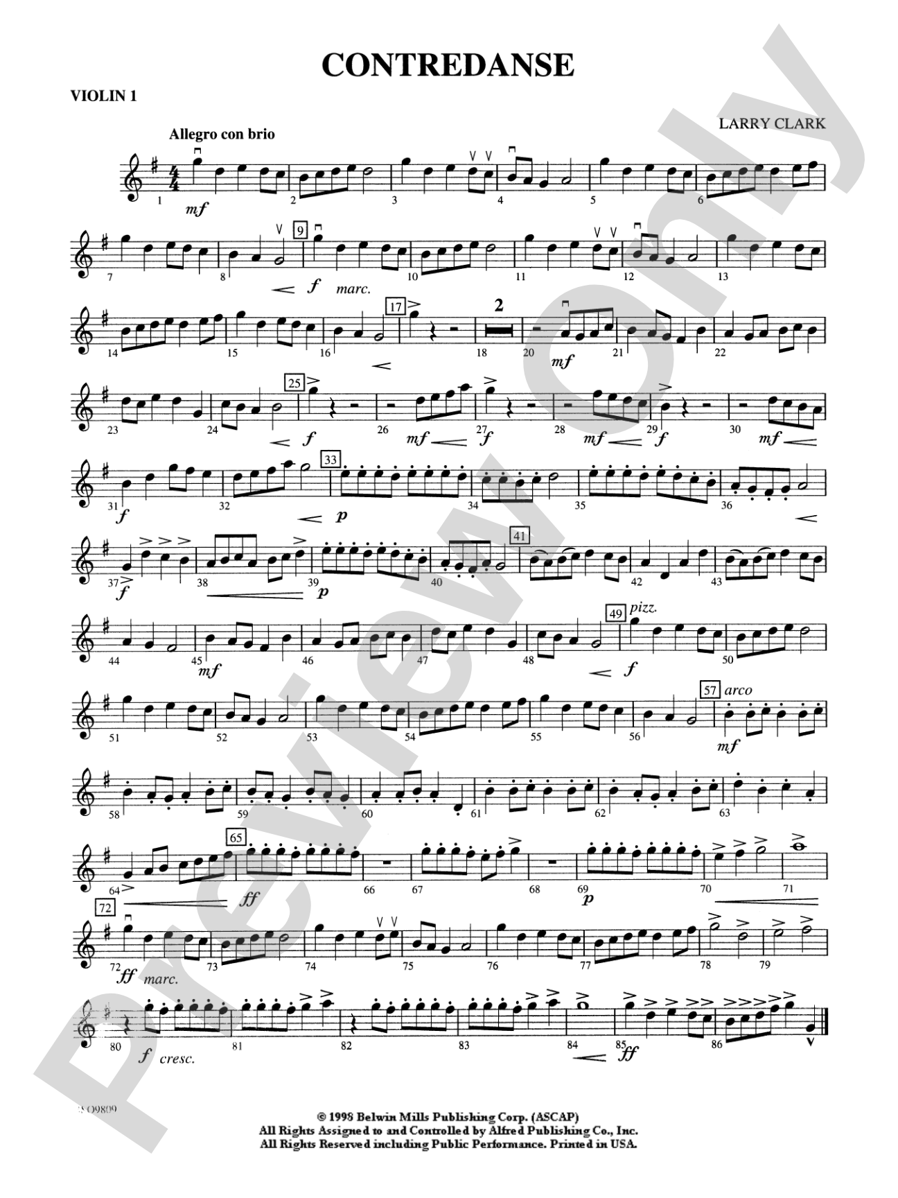 Contredanse: 1st Violin