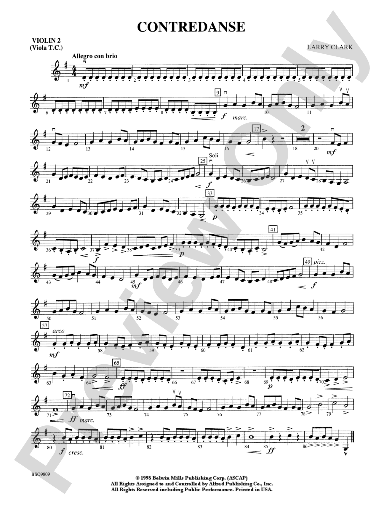 Contredanse: 2nd Violin