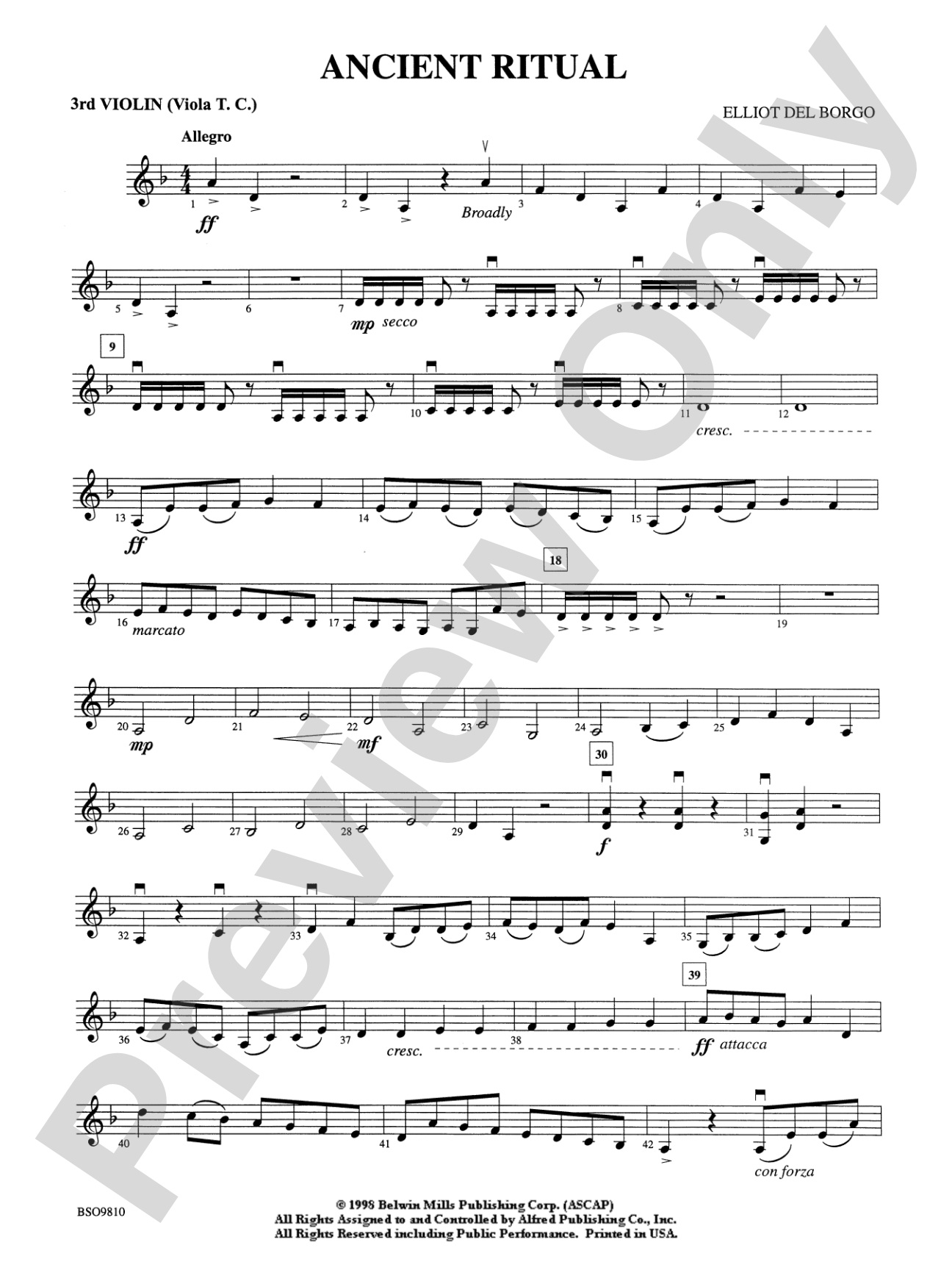 Ancient Ritual: 3rd Violin (Viola [TC])