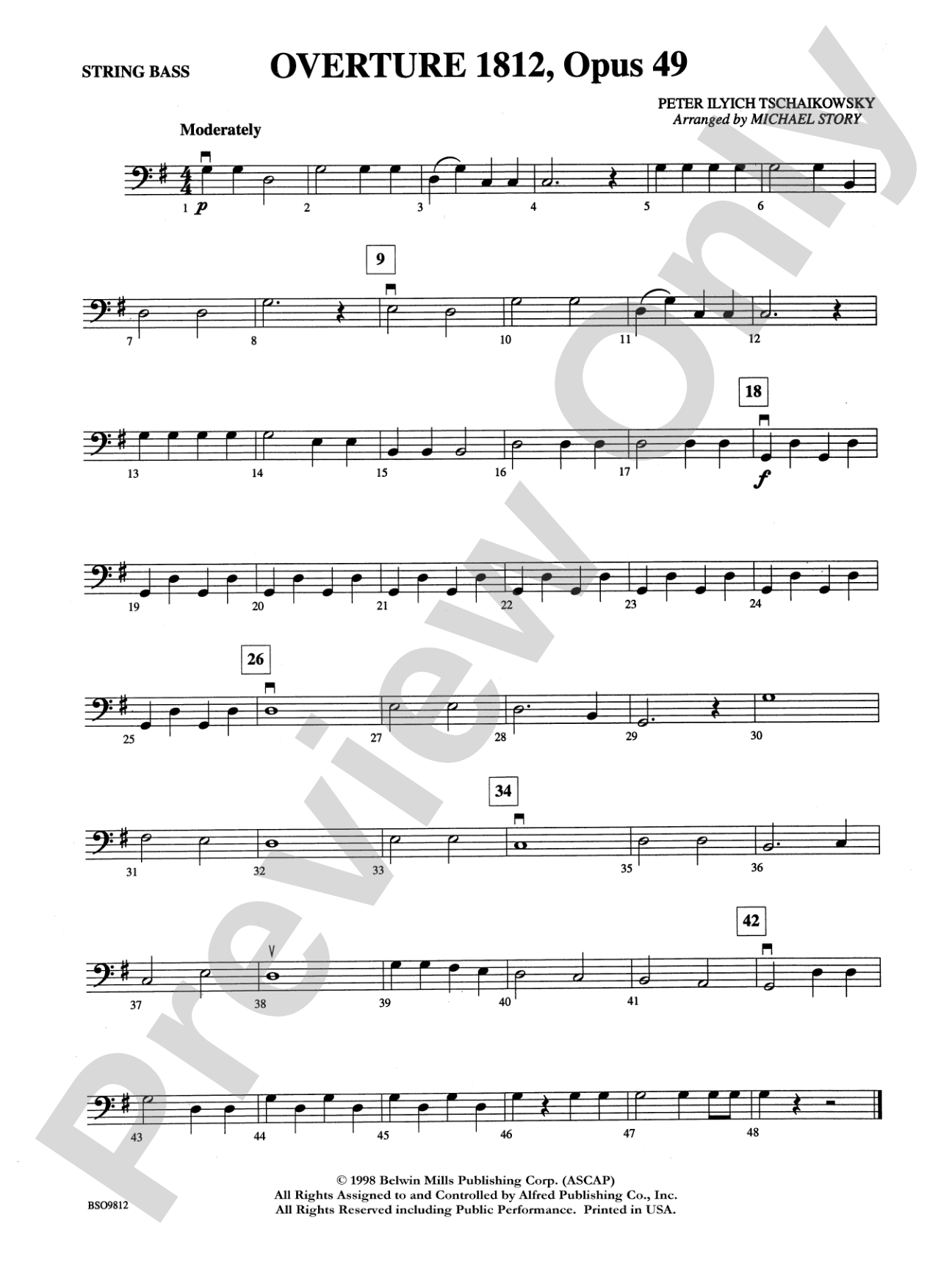Overture 1812, Opus 49: String Bass