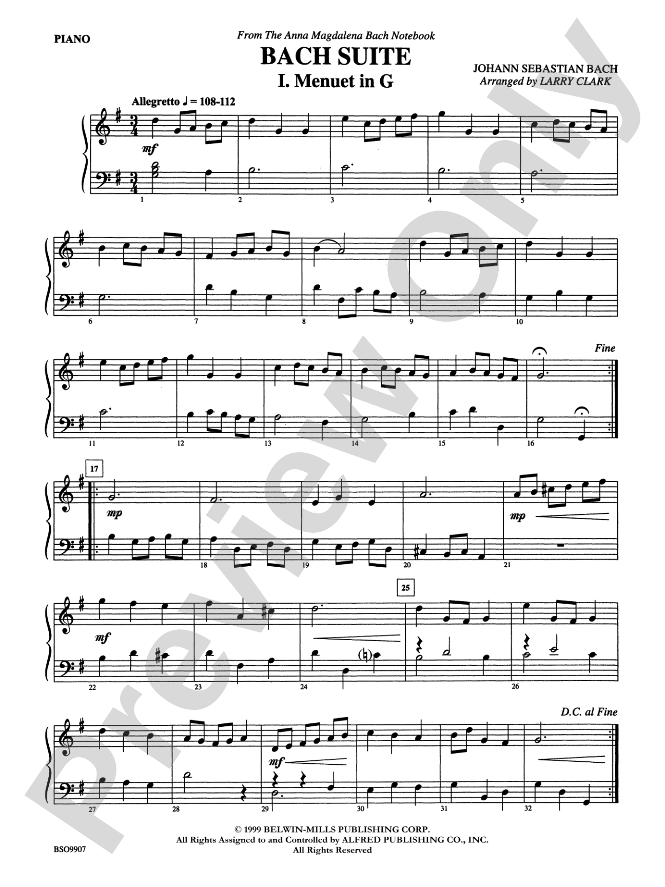 A Bach Suite: Piano Accompaniment