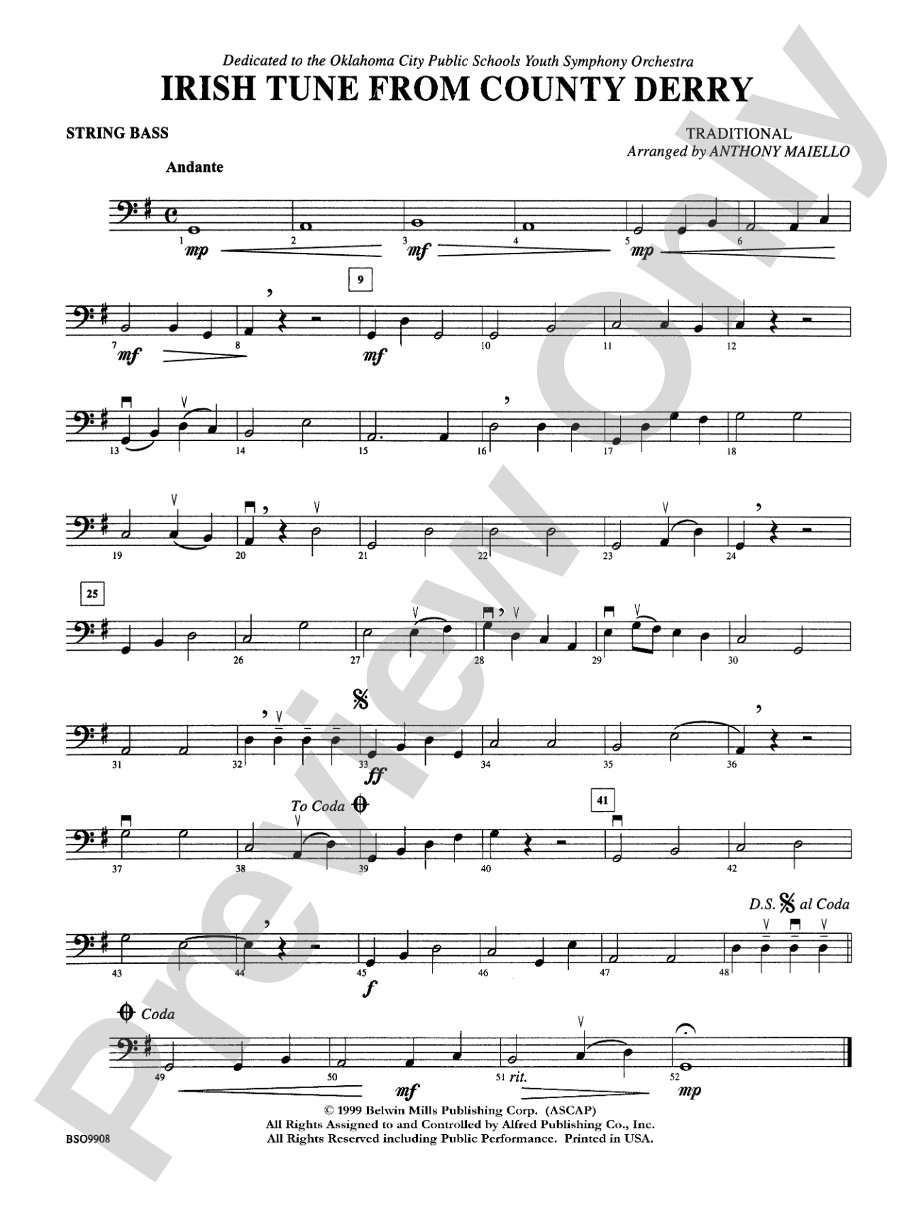 Irish Tune from County Derry: String Bass