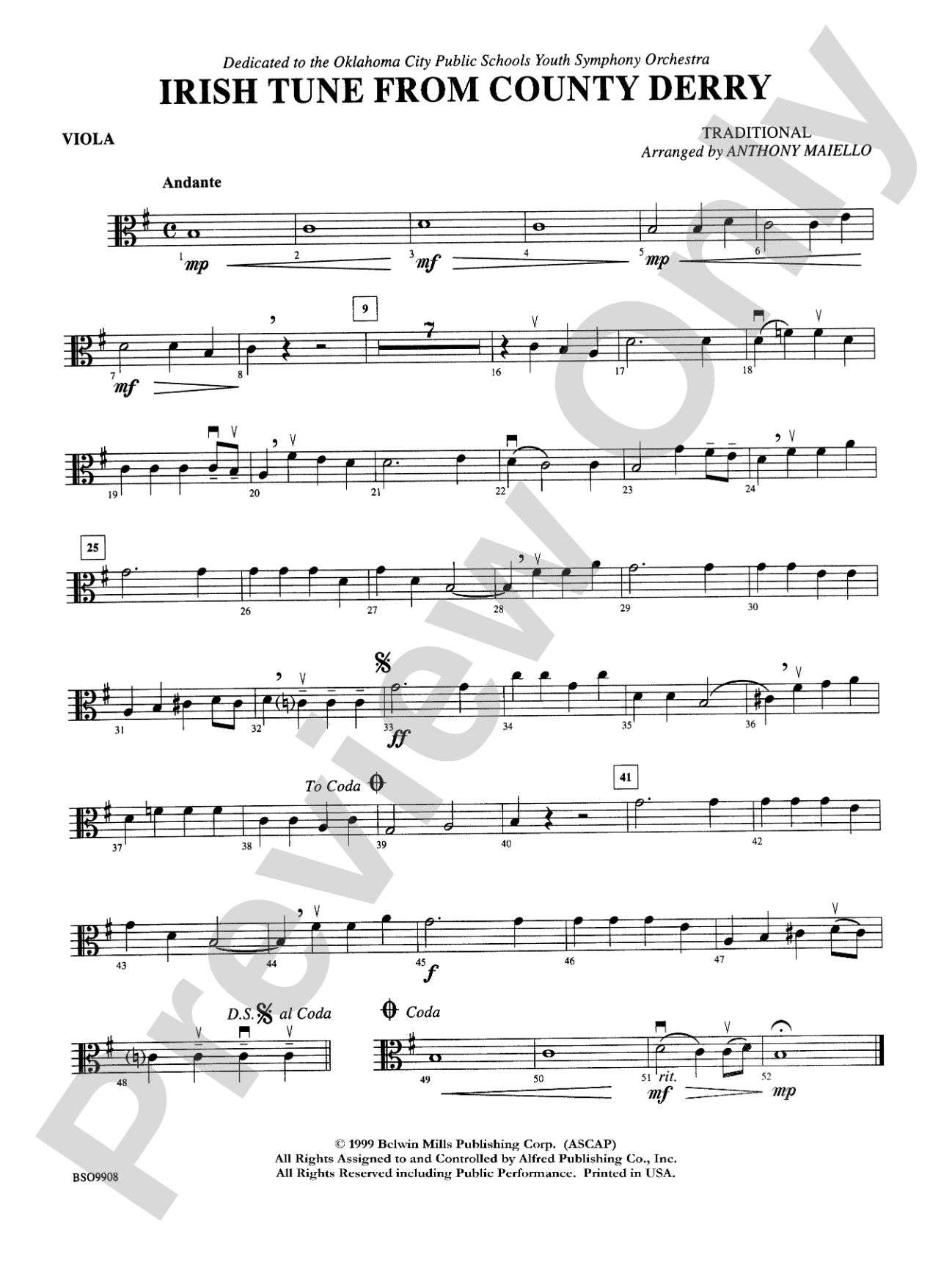 Irish Tune from County Derry: Viola