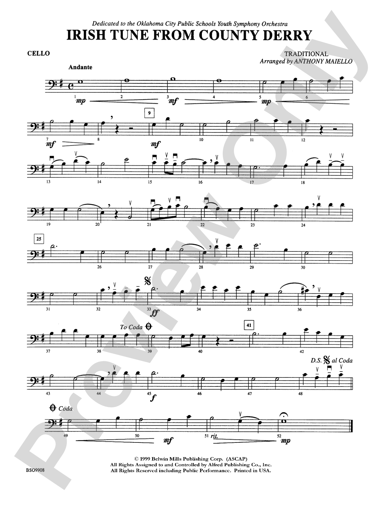 Irish Tune from County Derry: Cello