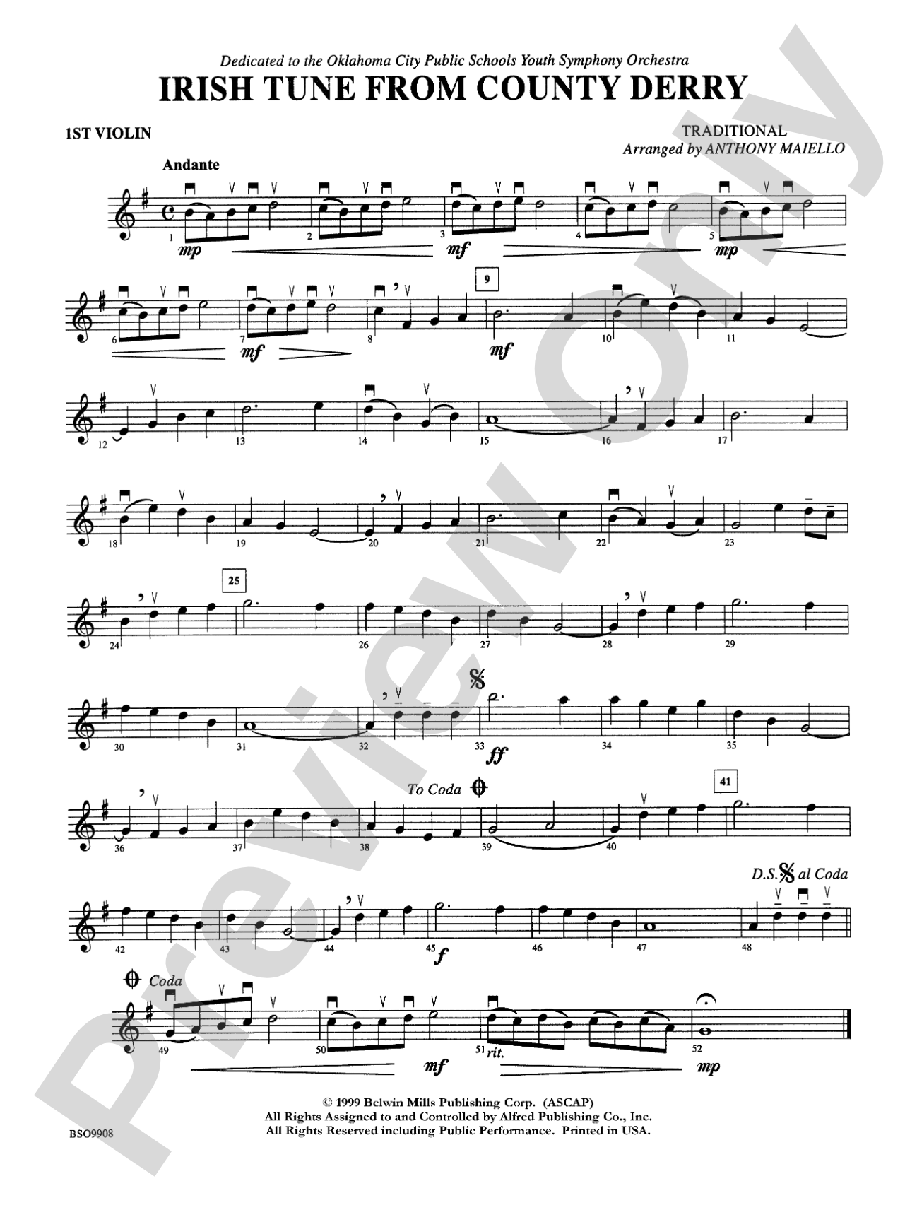 Irish Tune from County Derry: 1st Violin