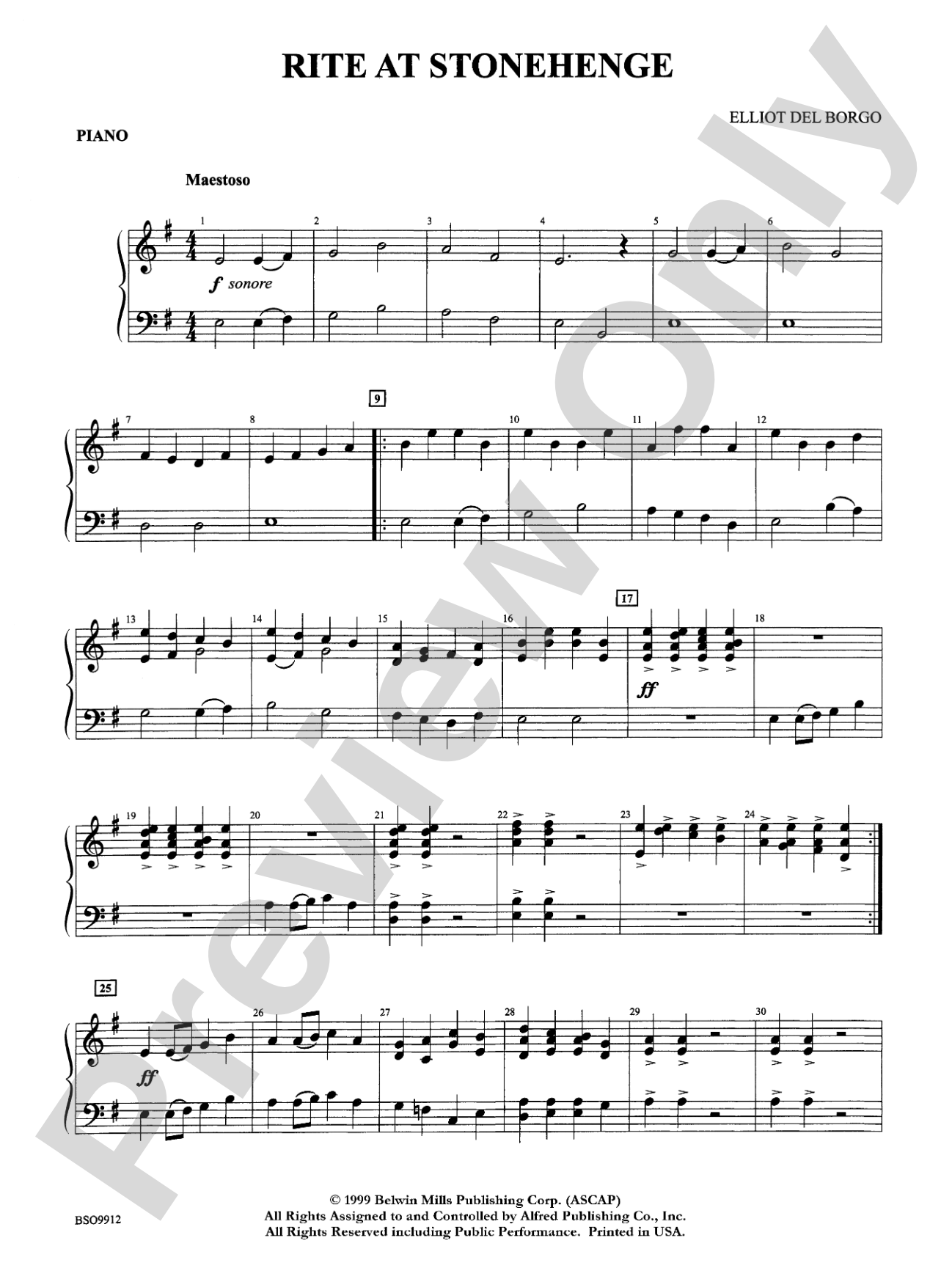 Rite at Stonehenge: Piano Accompaniment