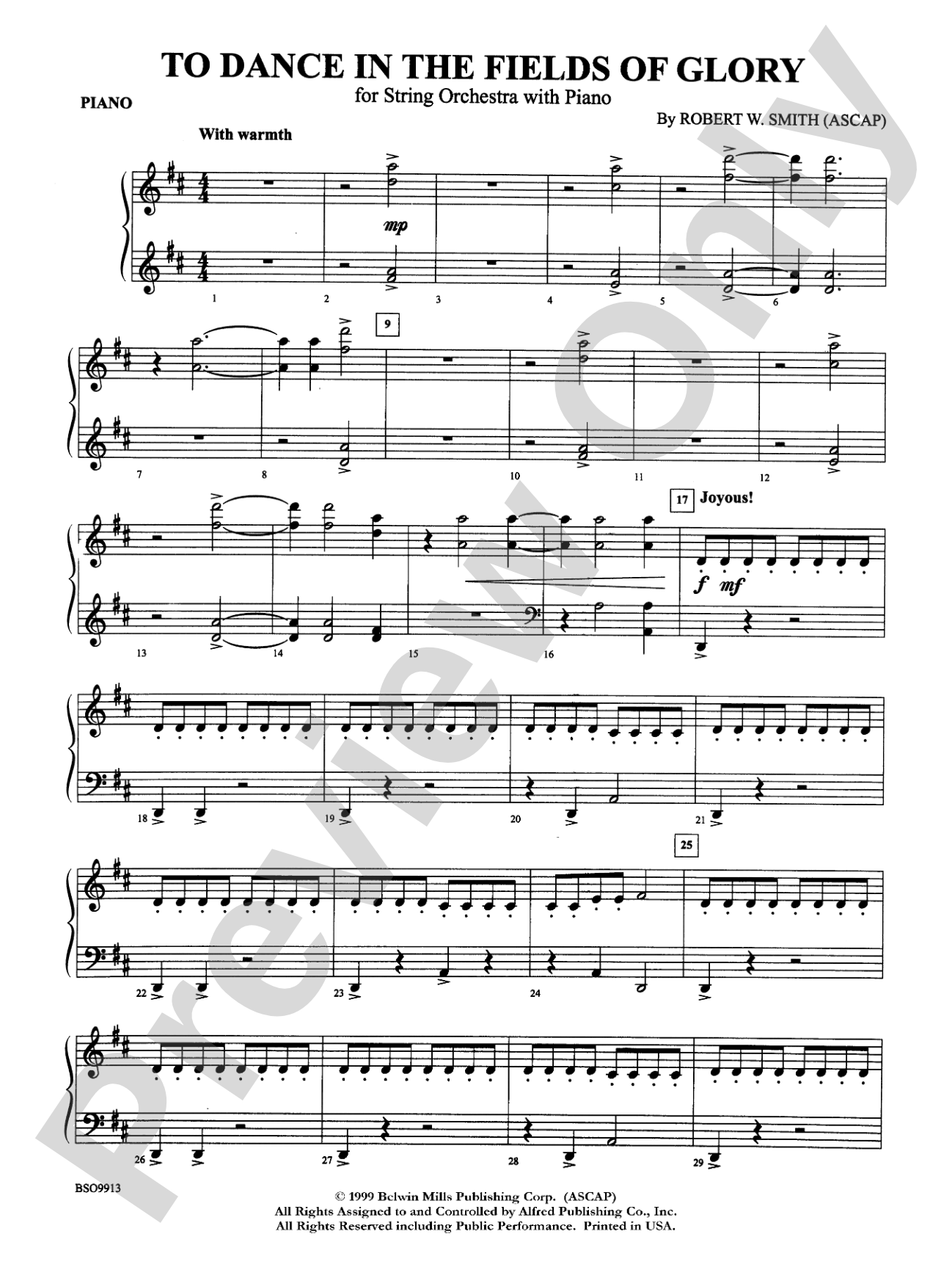 To Dance in the Fields of Glory: Piano Accompaniment