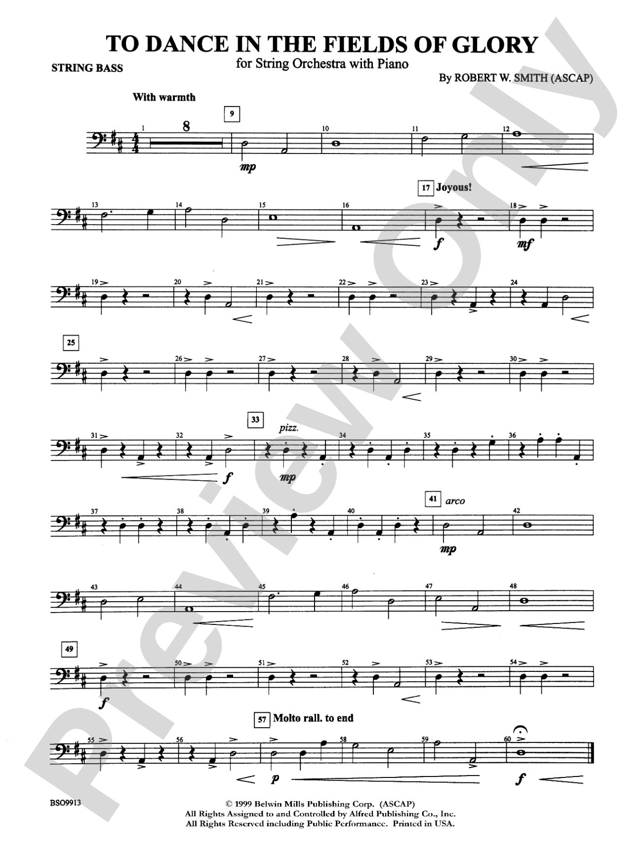 To Dance in the Fields of Glory: String Bass