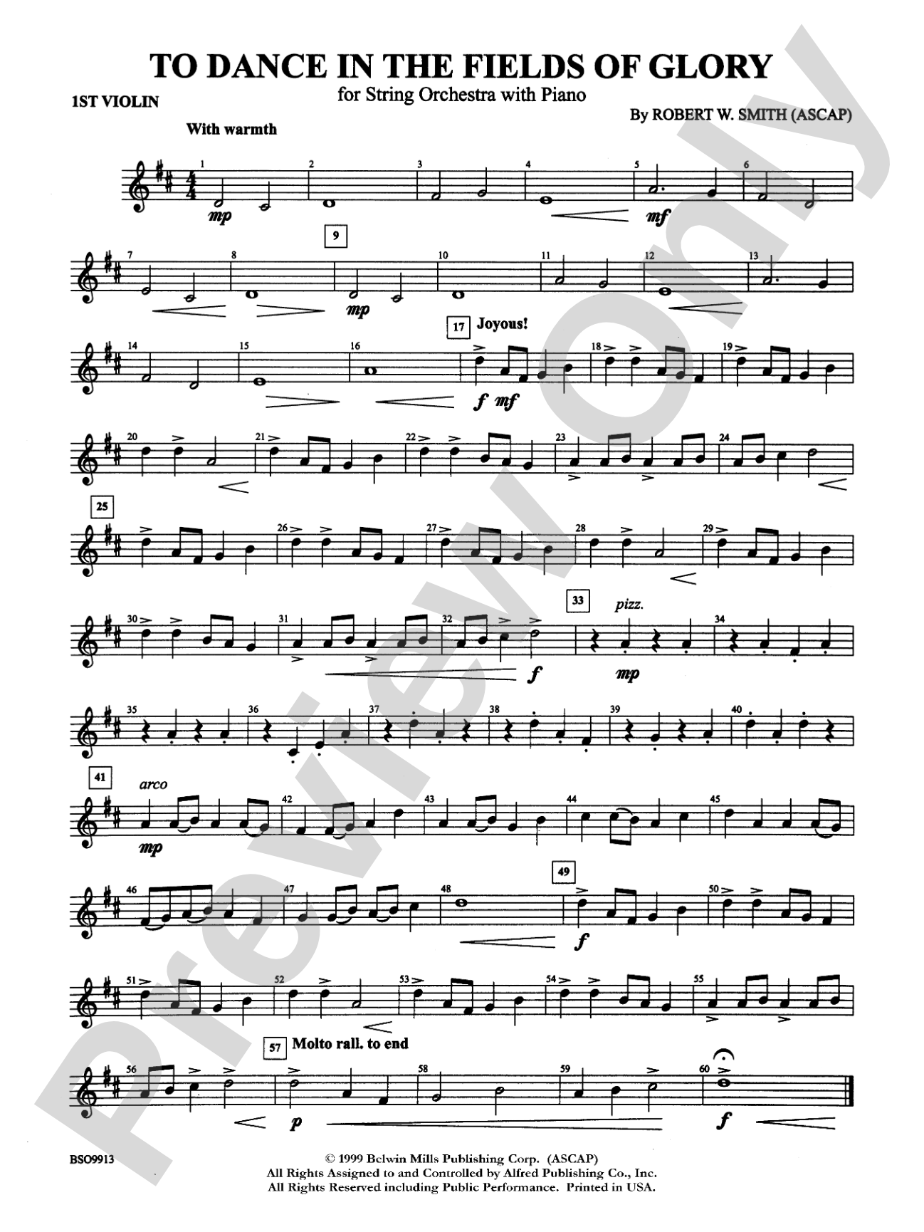 To Dance in the Fields of Glory: 1st Violin