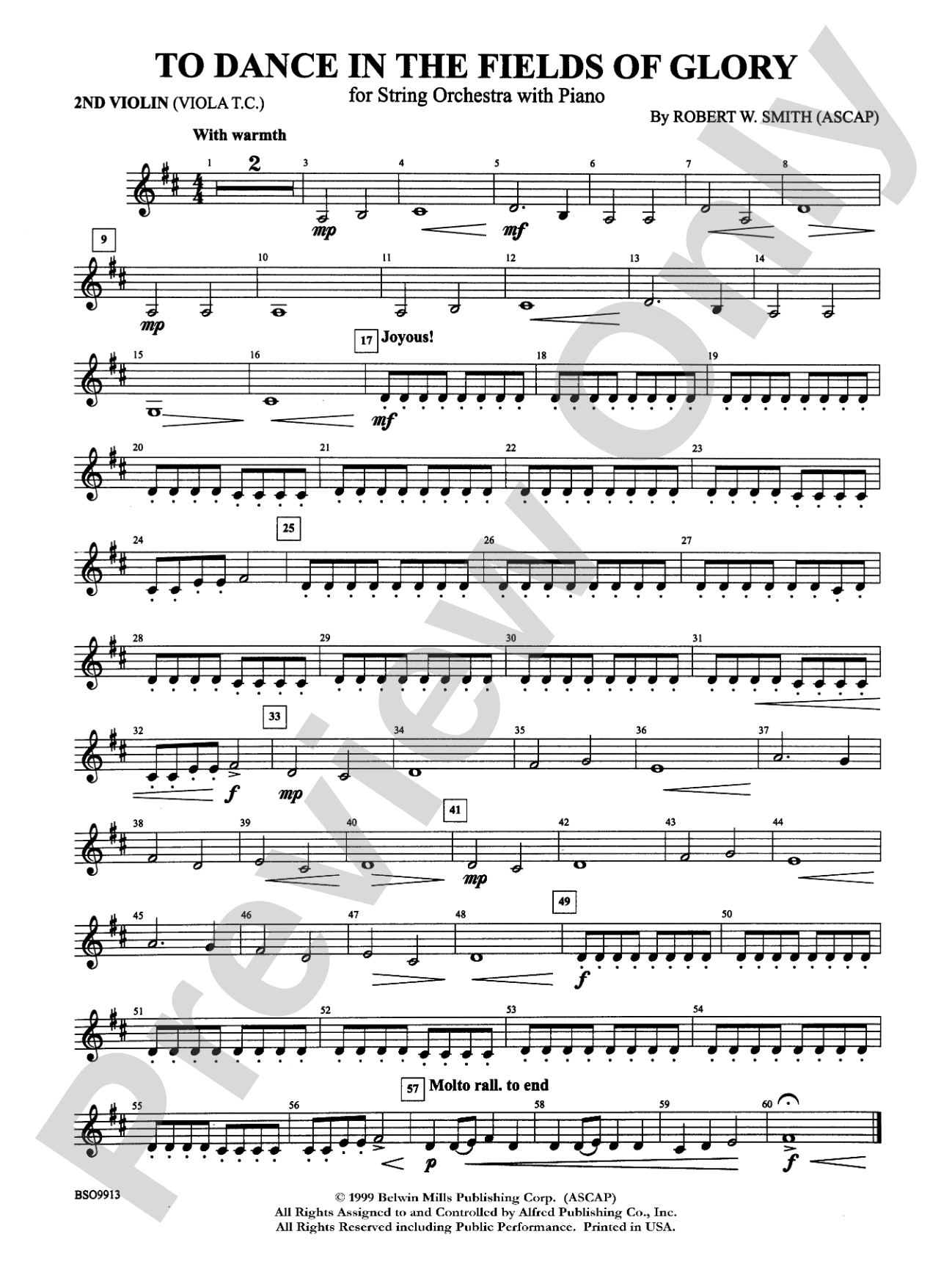 To Dance in the Fields of Glory: 2nd Violin