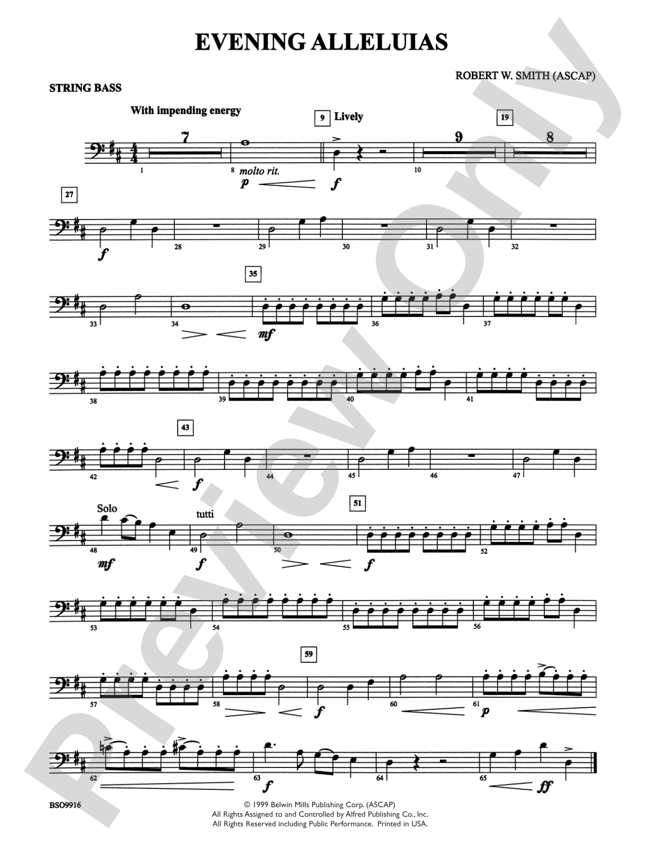 Evening Alleluias: String Bass