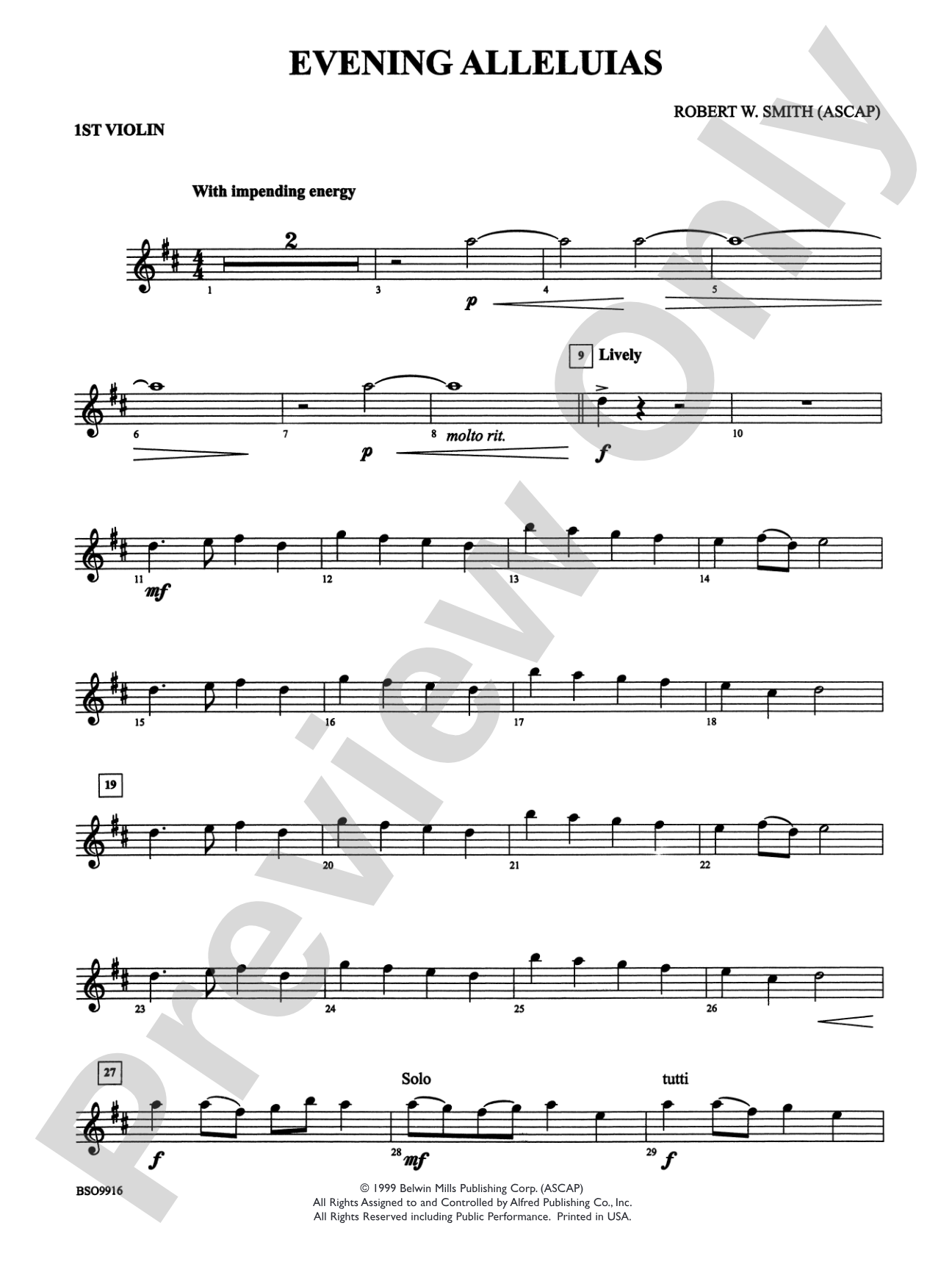 Evening Alleluias: 1st Violin