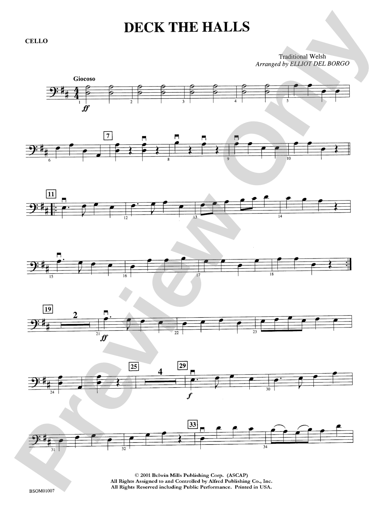 Deck the Halls: Cello
