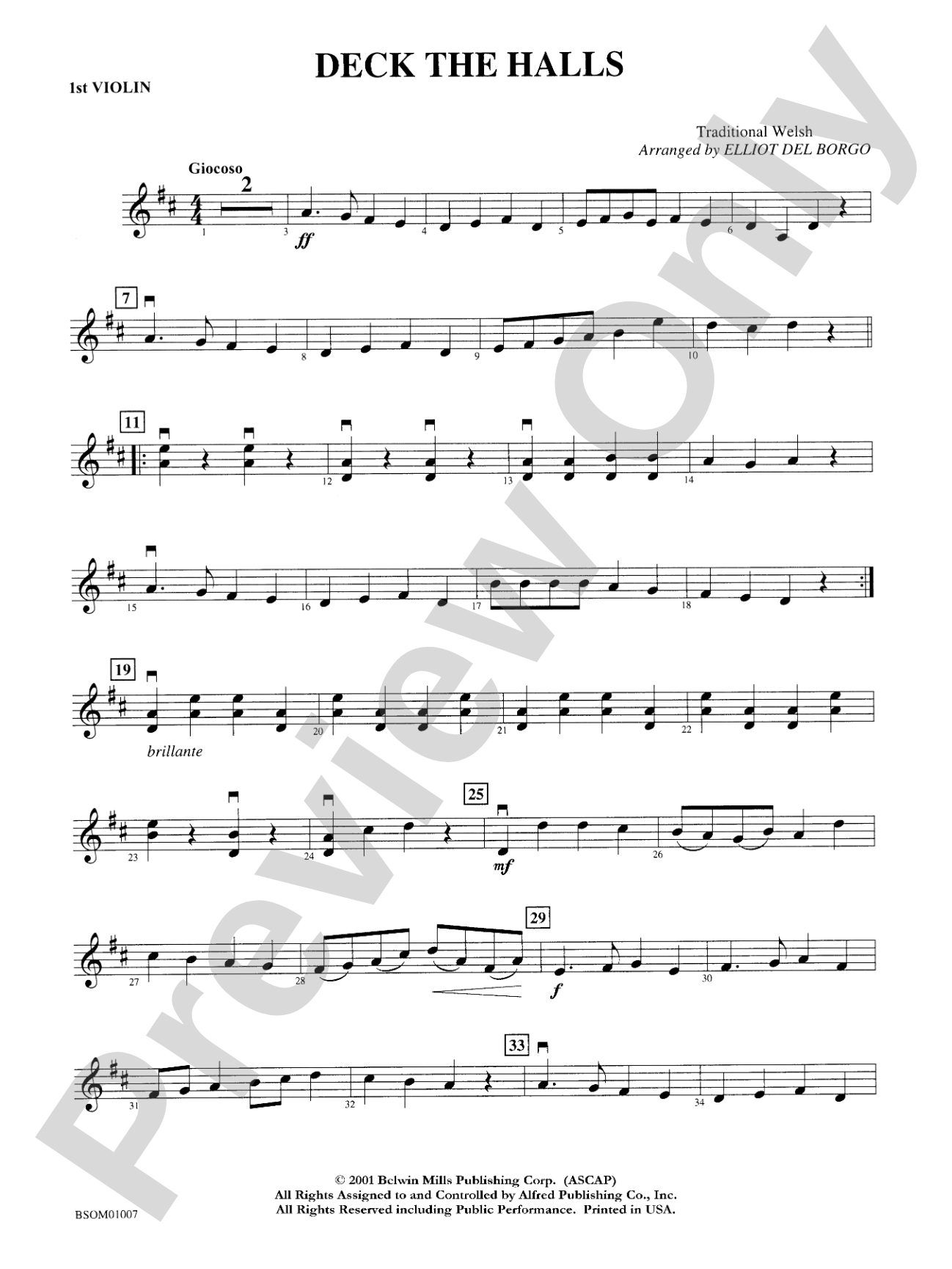 Deck the Halls: 1st Violin