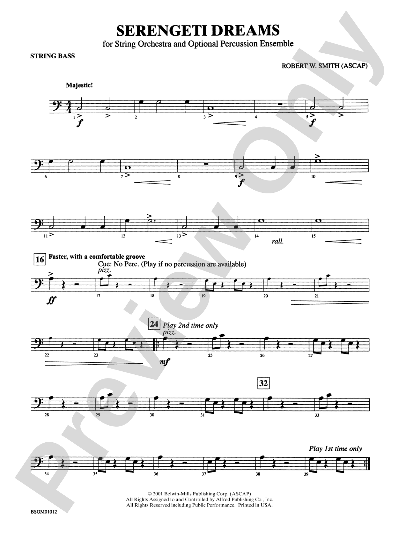 Serengeti Dreams (with Opt. Percussion Ensemble): String Bass