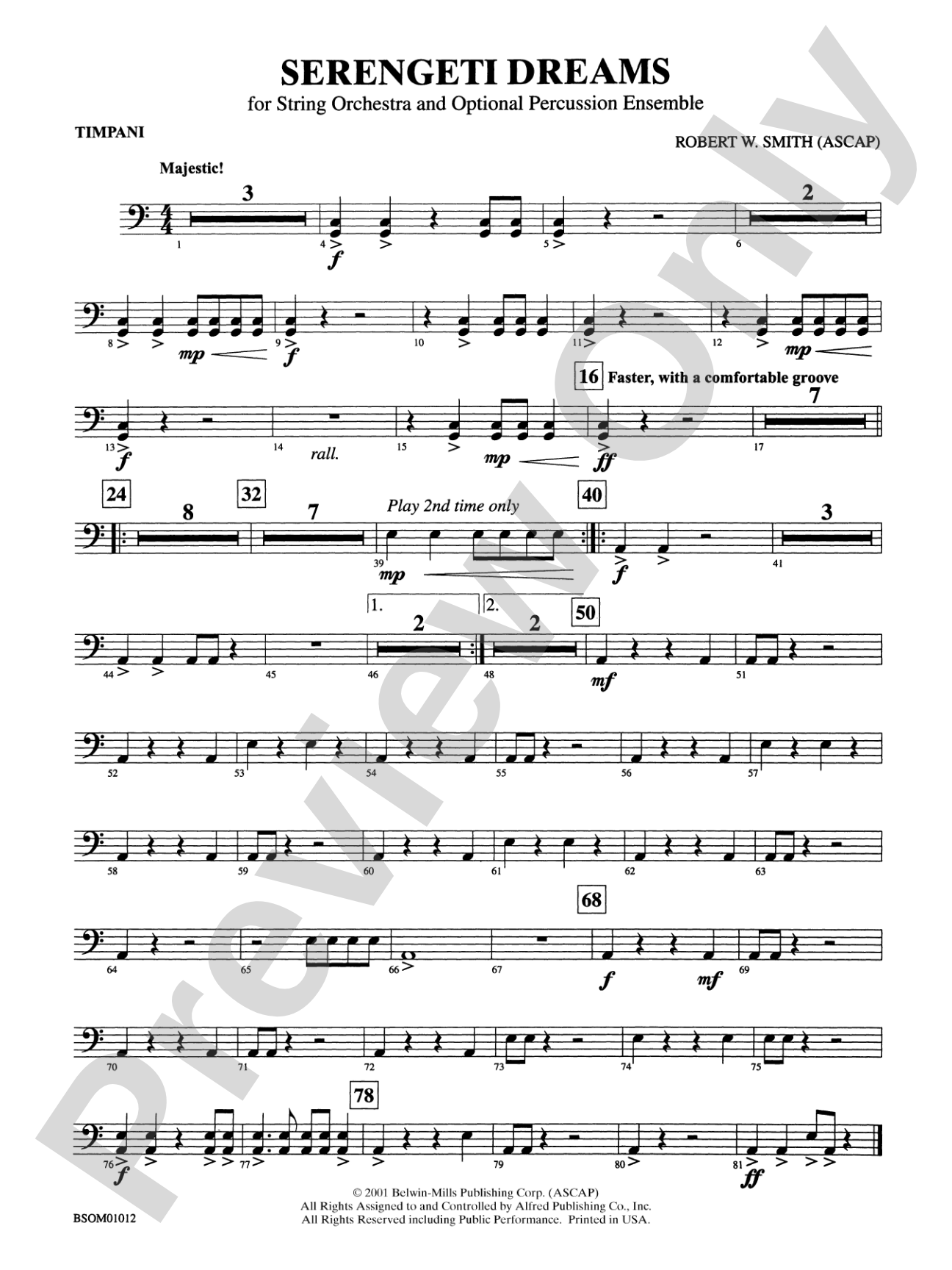 Serengeti Dreams (with Opt. Percussion Ensemble): Timpani