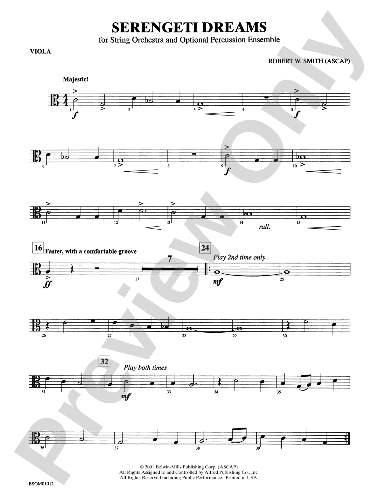 Serengeti Dreams (with Opt. Percussion Ensemble): Viola