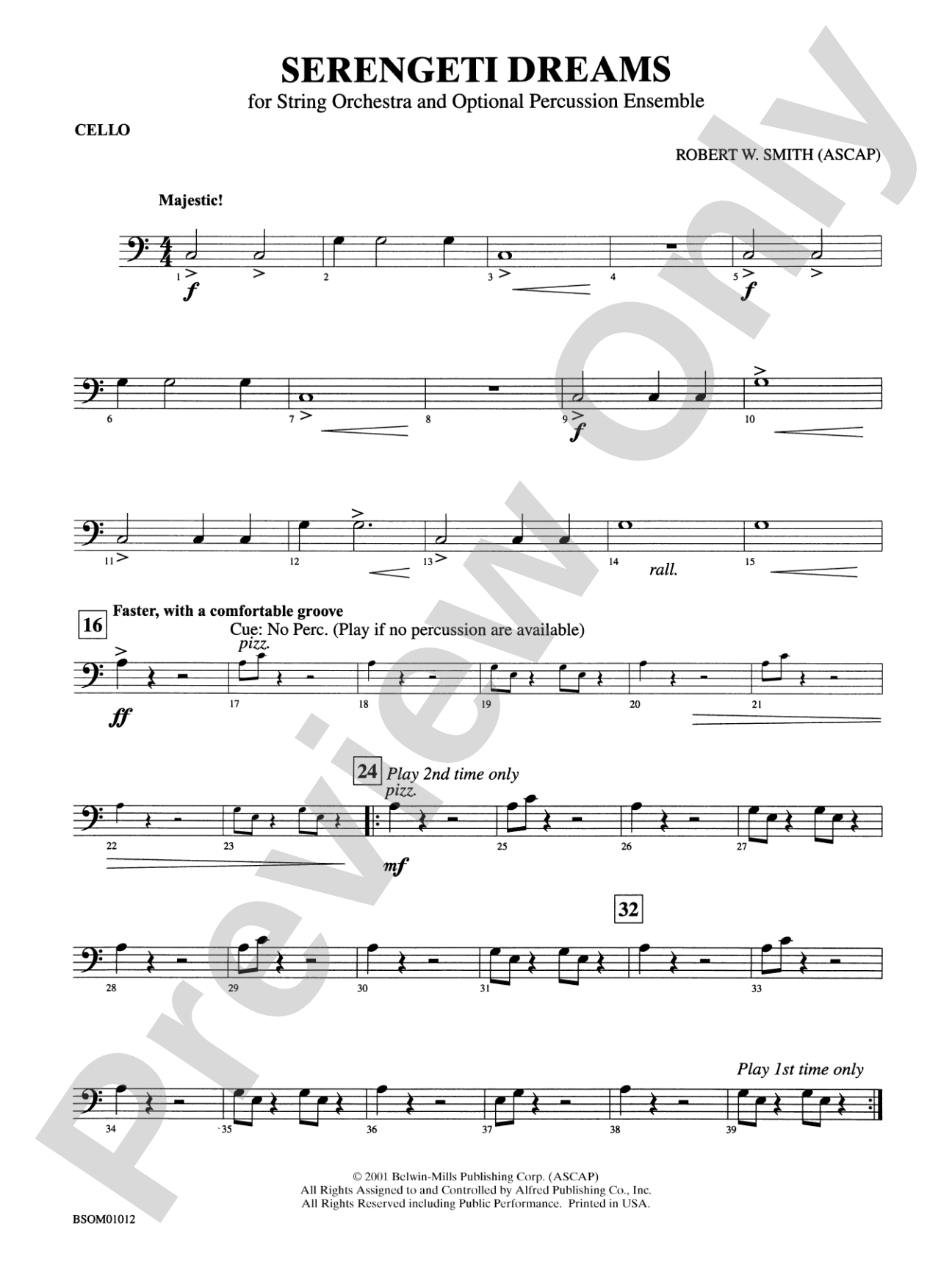 Serengeti Dreams (with Opt. Percussion Ensemble): Cello