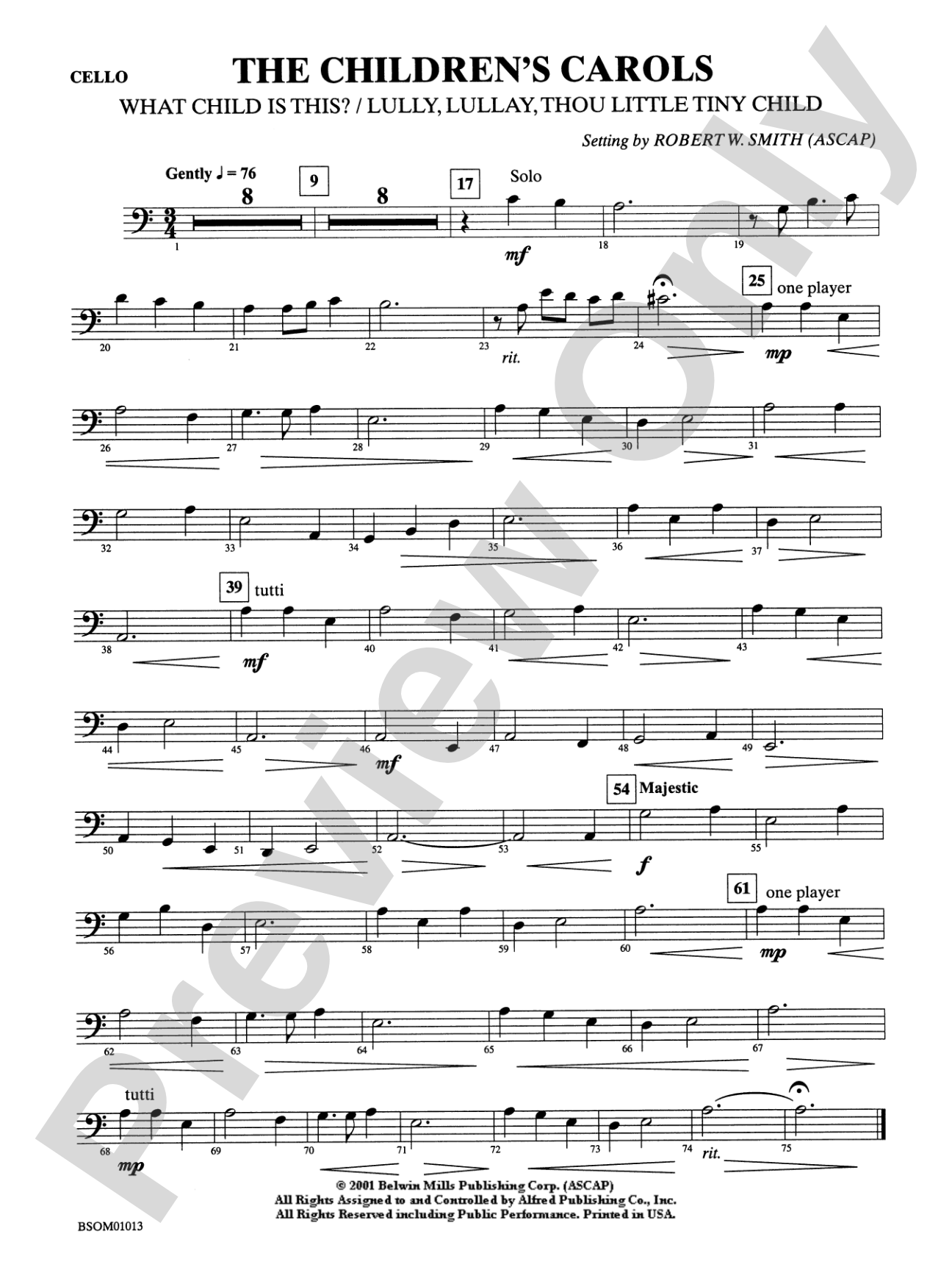 The Children's Carols: Cello