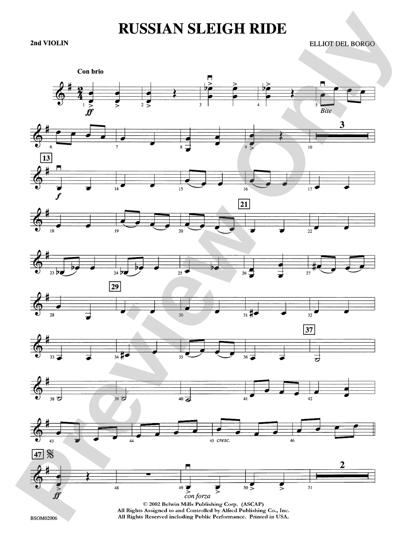 Russian Sleigh Ride: 2nd Violin