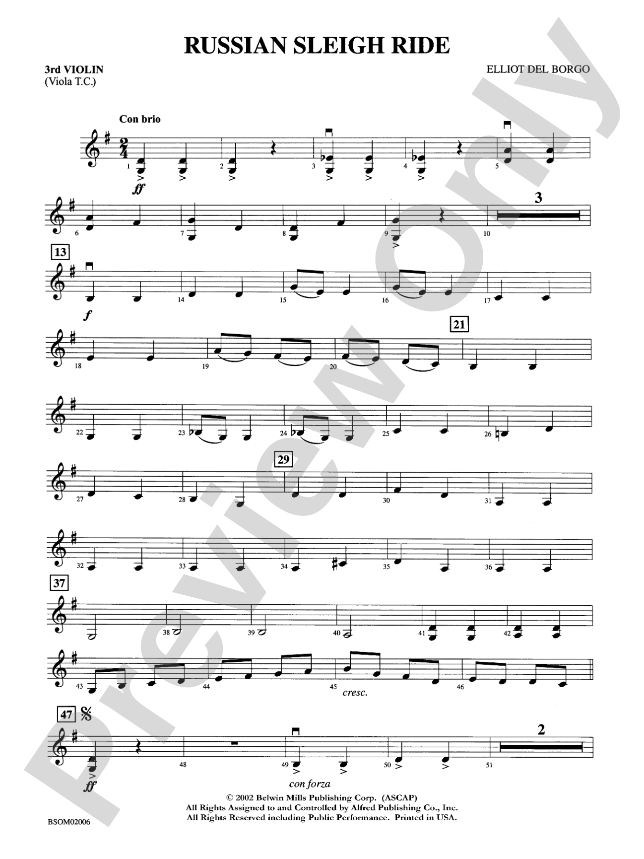 Russian Sleigh Ride: 3rd Violin (Viola [TC])