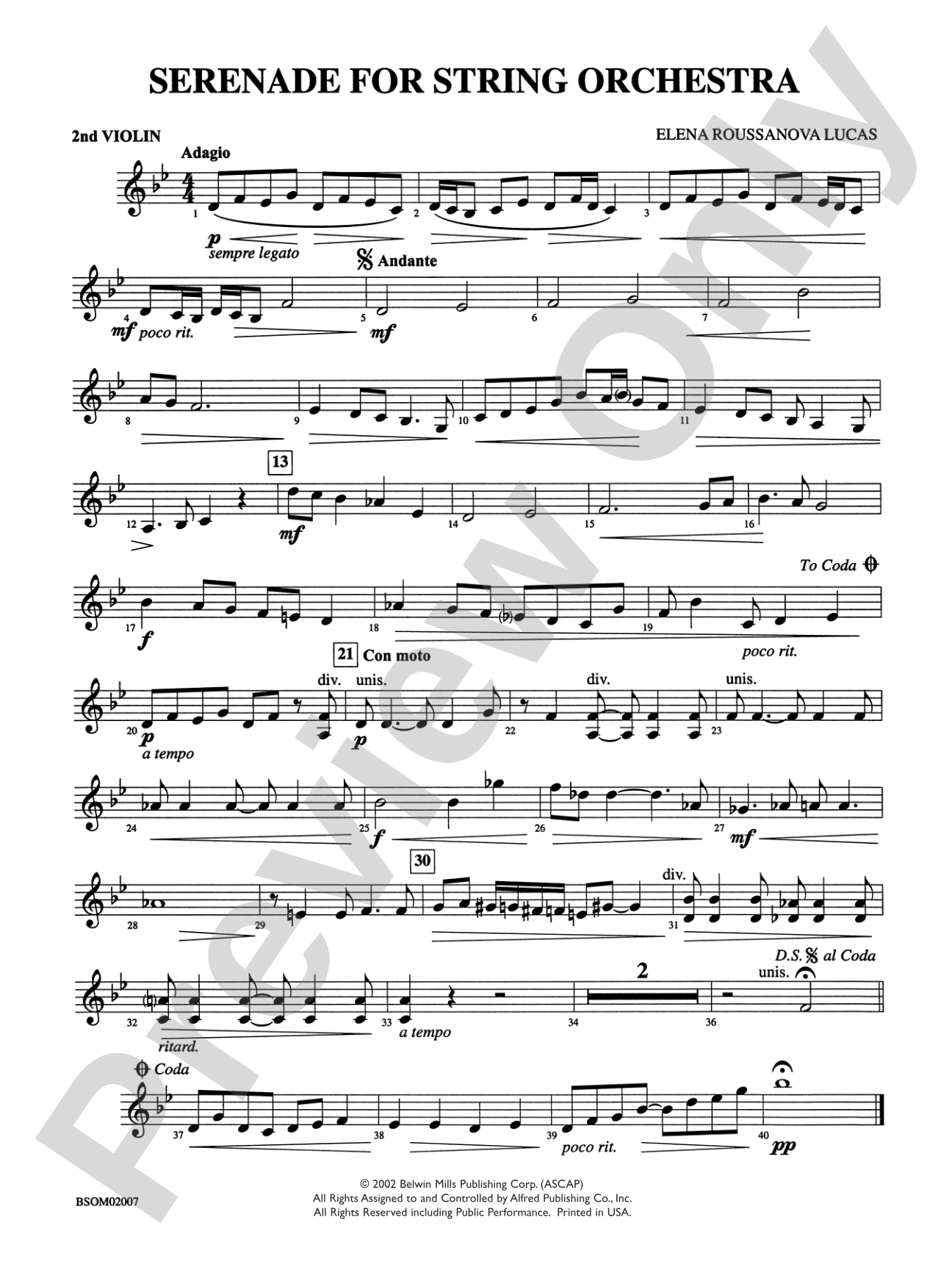 Serenade for String Orchestra: 2nd Violin