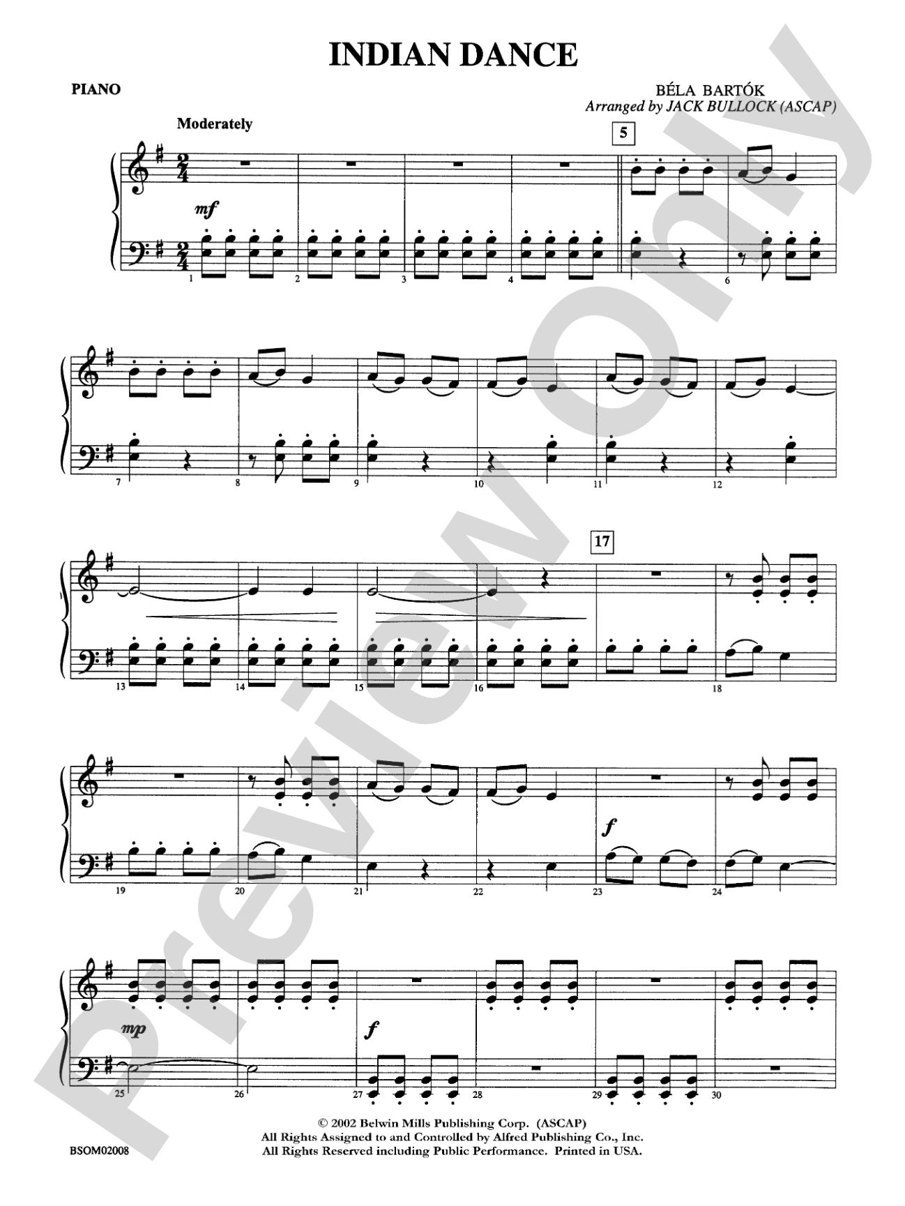 Indian Dance: Piano Accompaniment