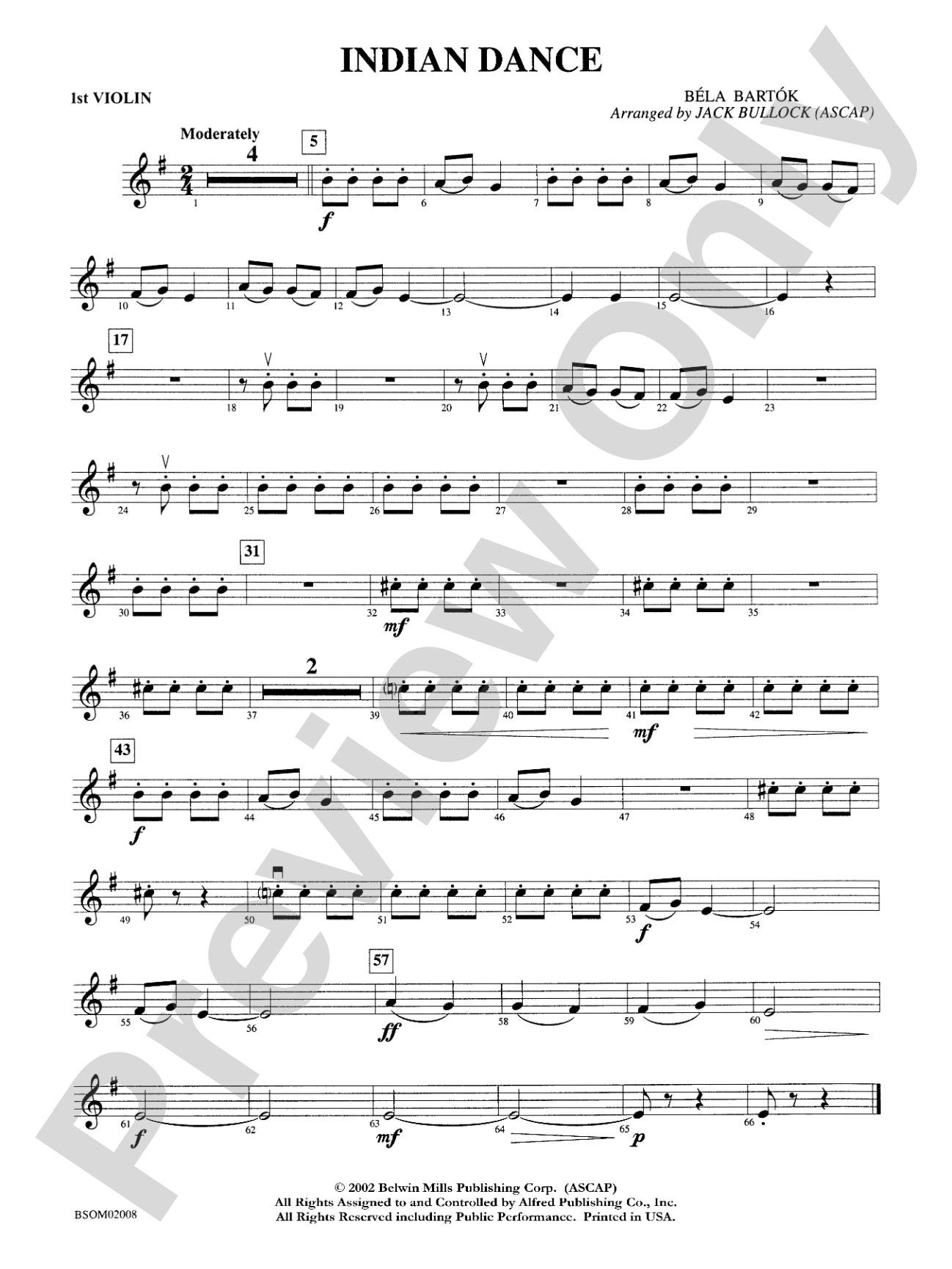 Indian Dance: 1st Violin