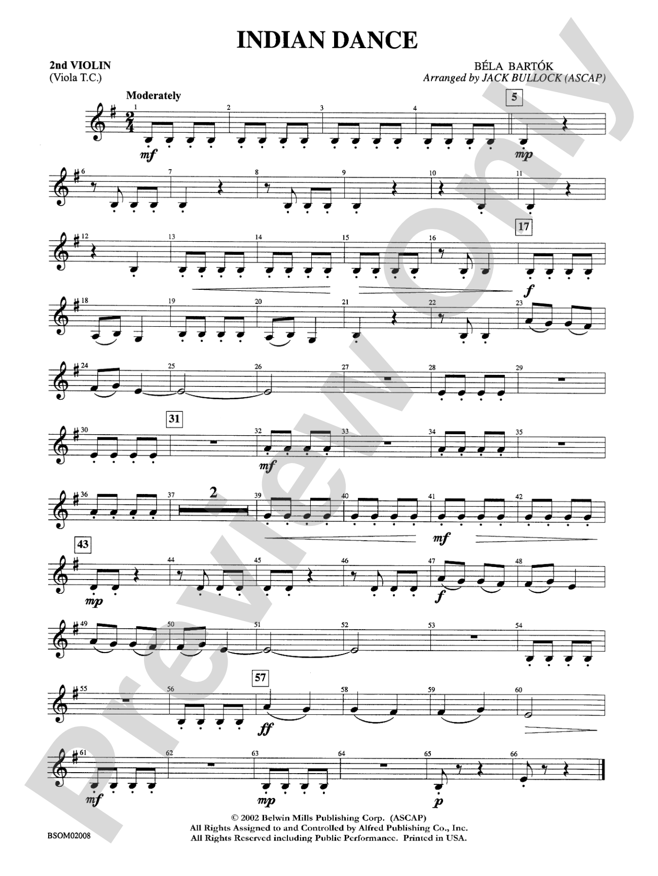 Indian Dance: 2nd Violin