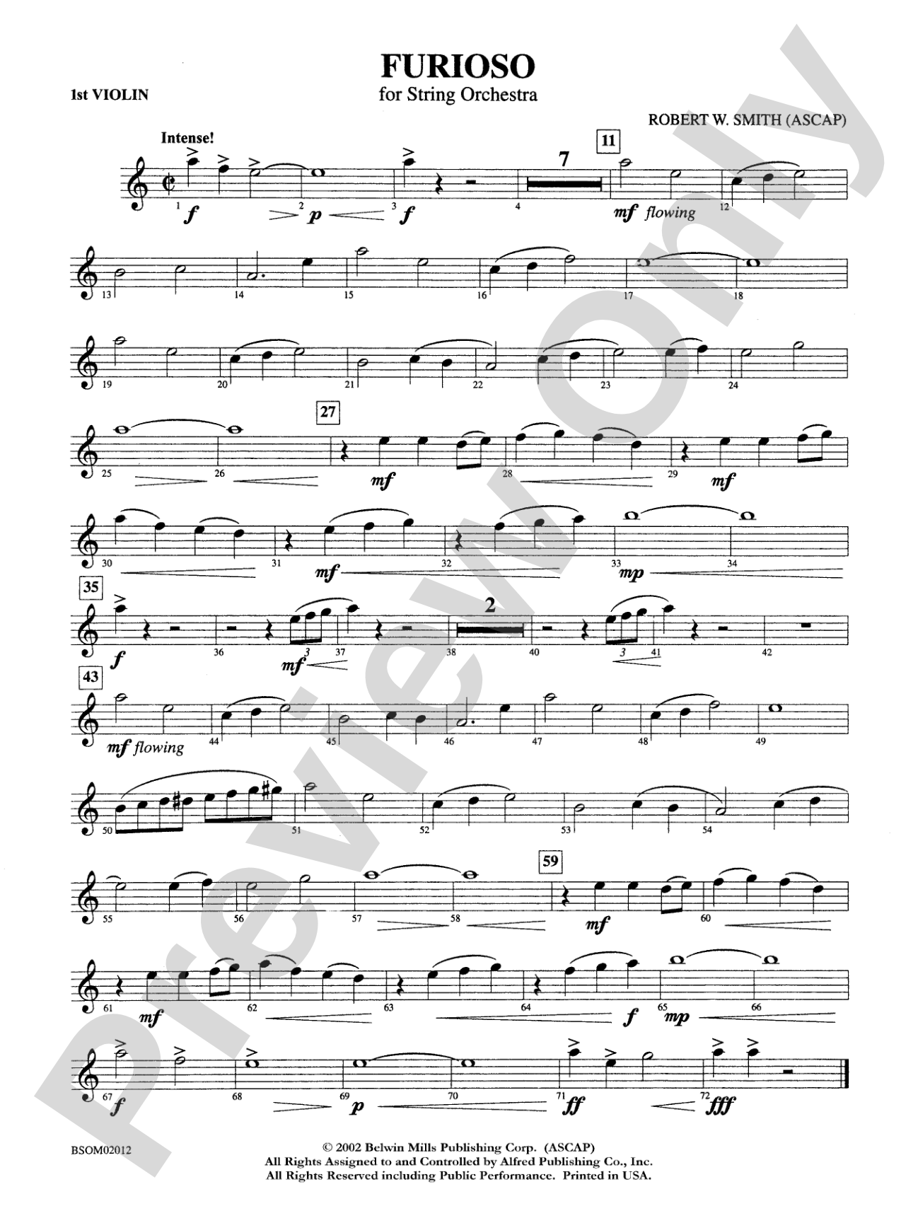 Furioso: 1st Violin
