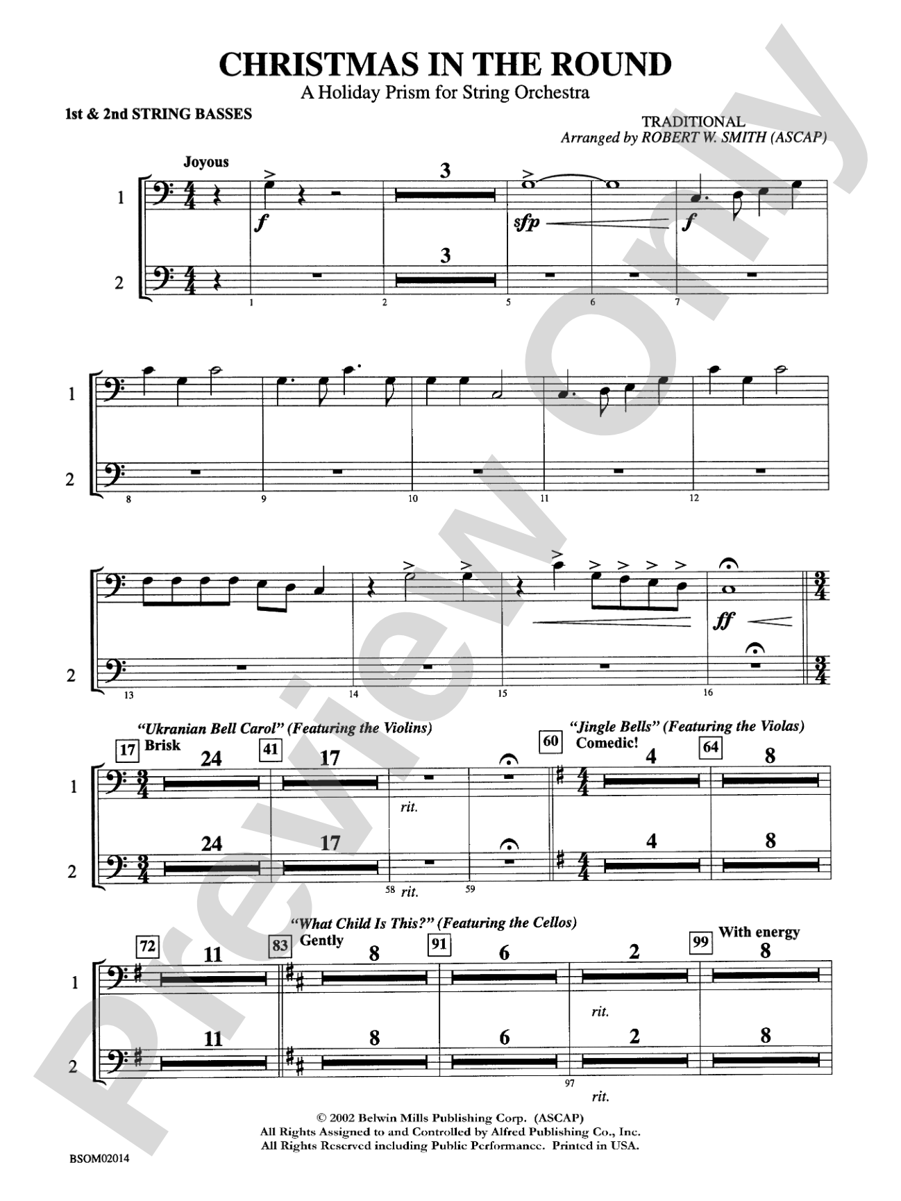 Christmas in the Round (A Holiday Prism for String Orchestra): String Bass