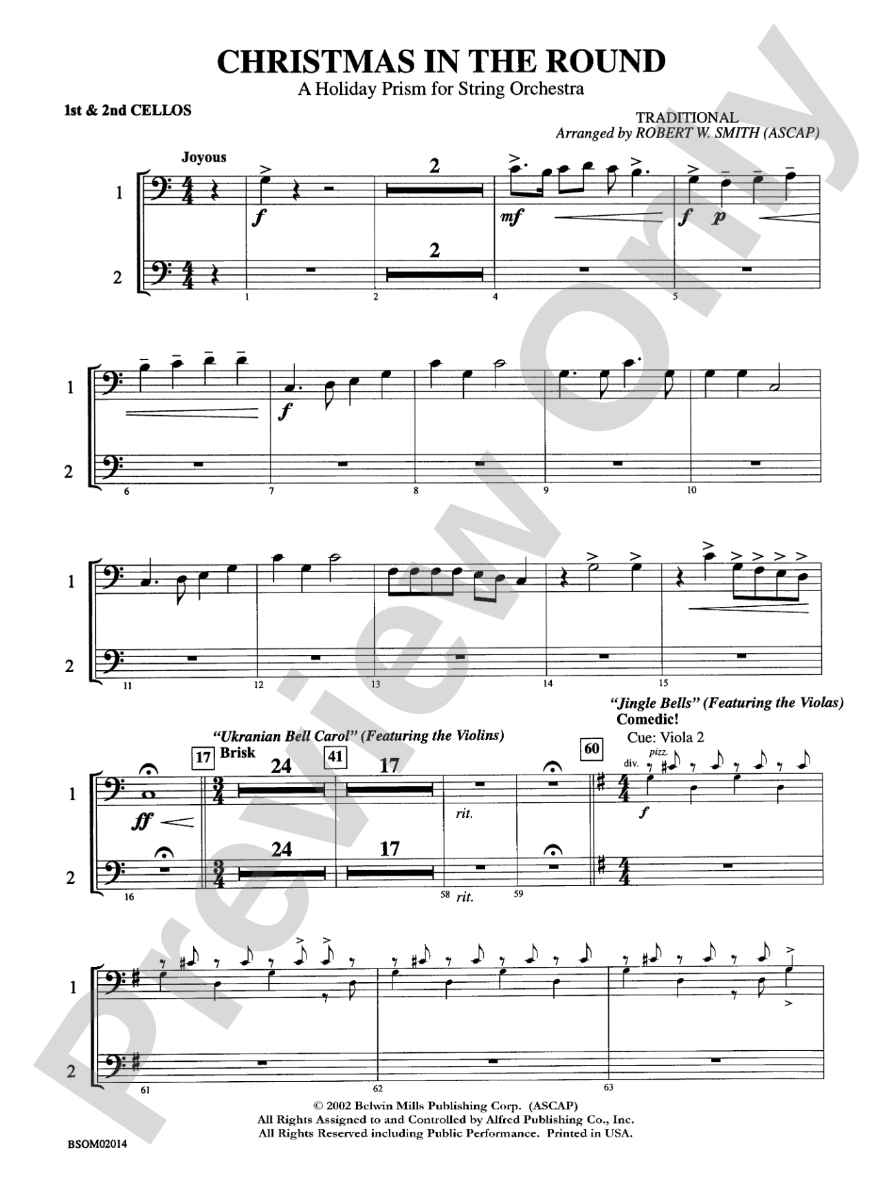 Christmas in the Round (A Holiday Prism for String Orchestra): 1st & 2nd Cellos