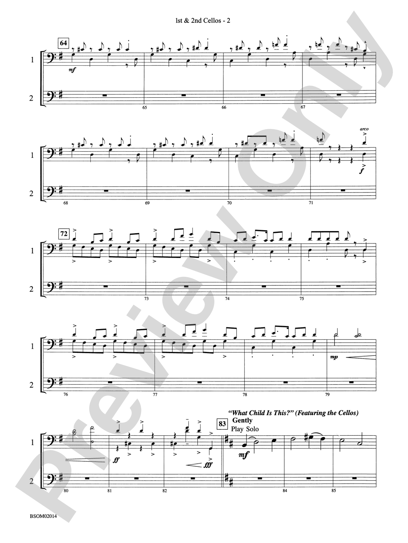 Christmas in the Round (A Holiday Prism for String Orchestra): 1st & 2nd Cellos