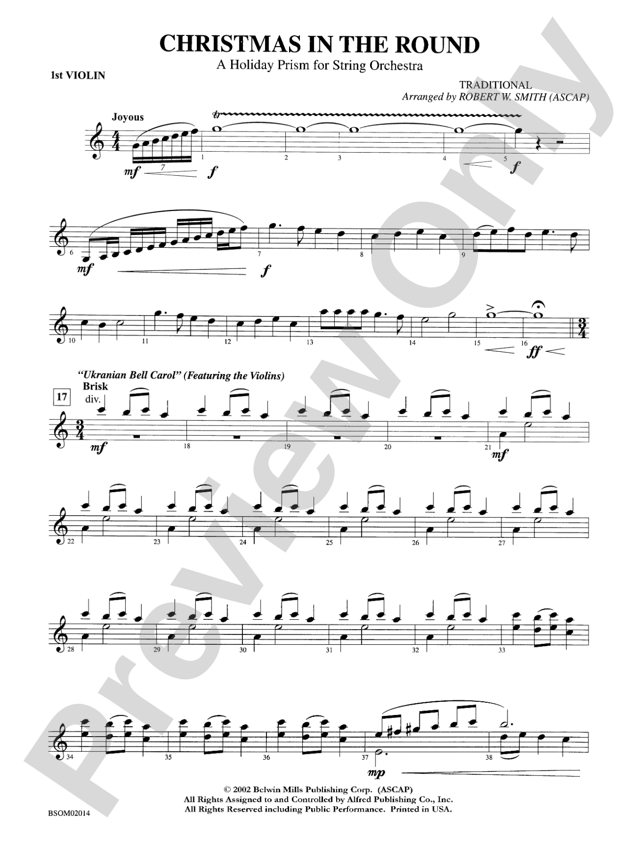 Christmas in the Round (A Holiday Prism for String Orchestra): 1st Violin