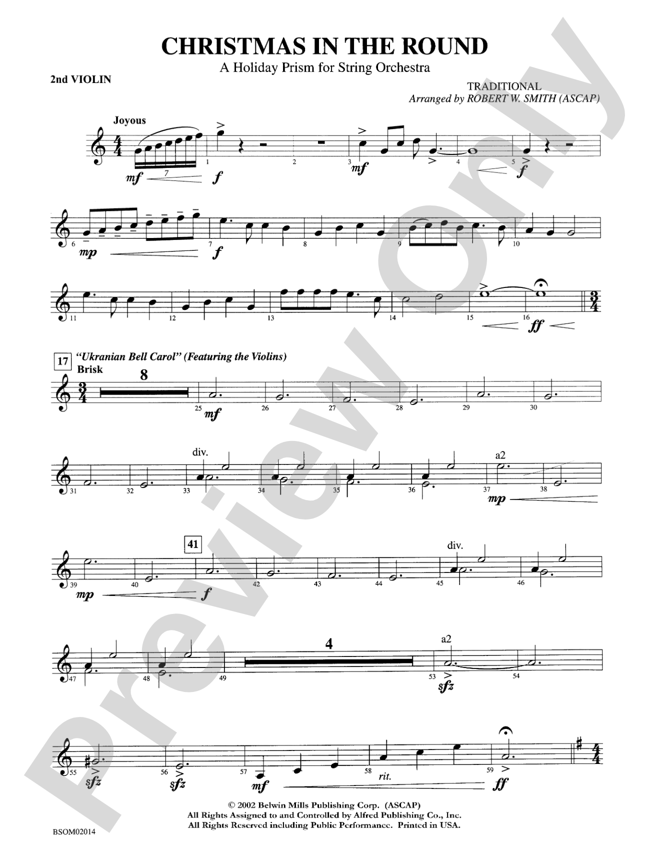 Christmas in the Round (A Holiday Prism for String Orchestra): 2nd Violin