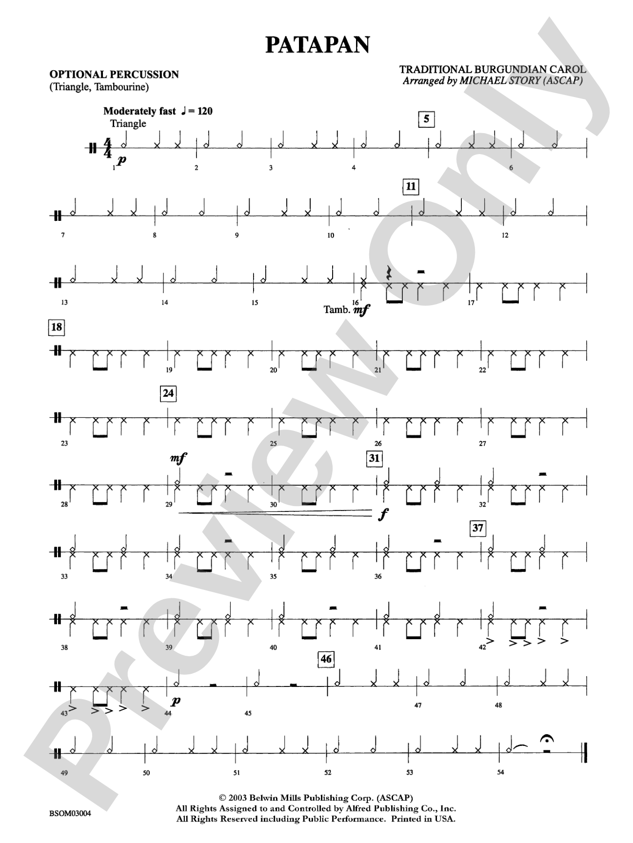 Patapan: 1st Percussion