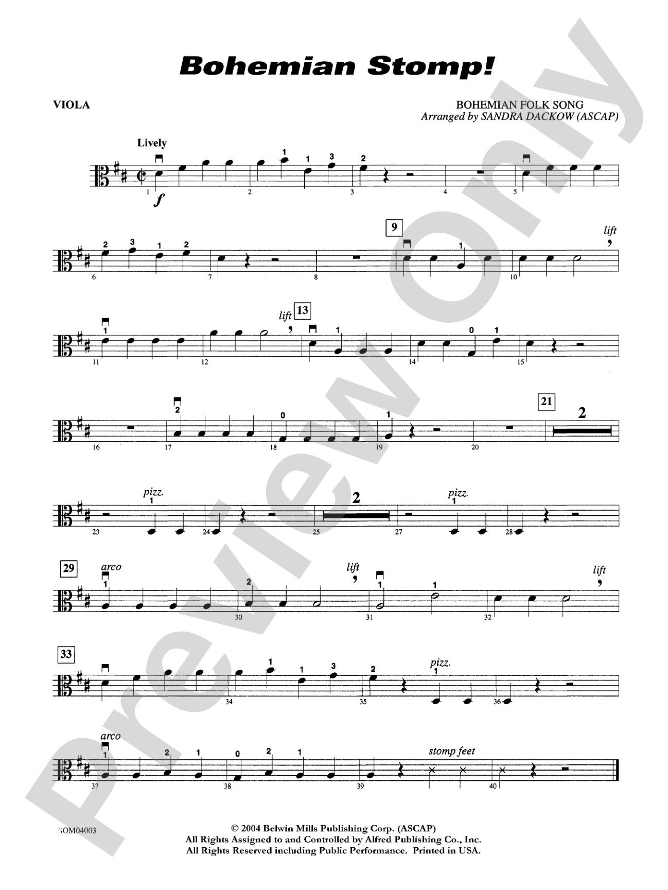 Bohemian Stomp!: Viola