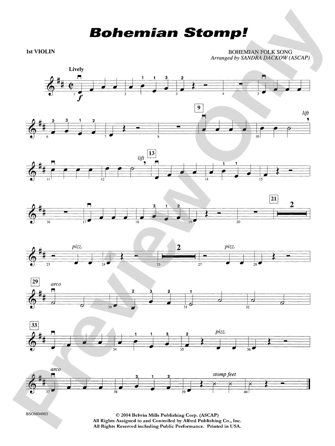 Bohemian Stomp!: 1st Violin