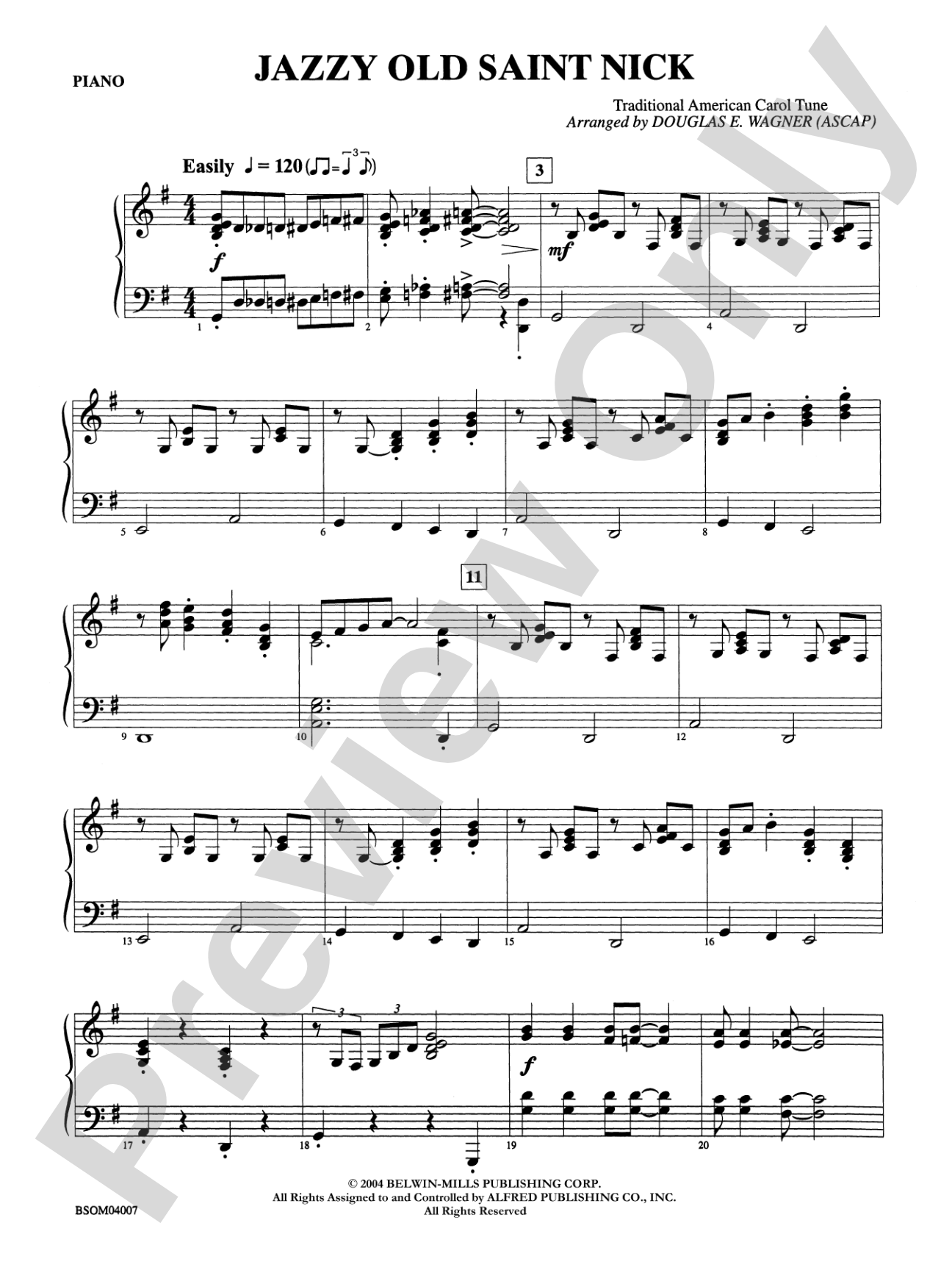 Jazzy Old Saint Nick: Piano Accompaniment