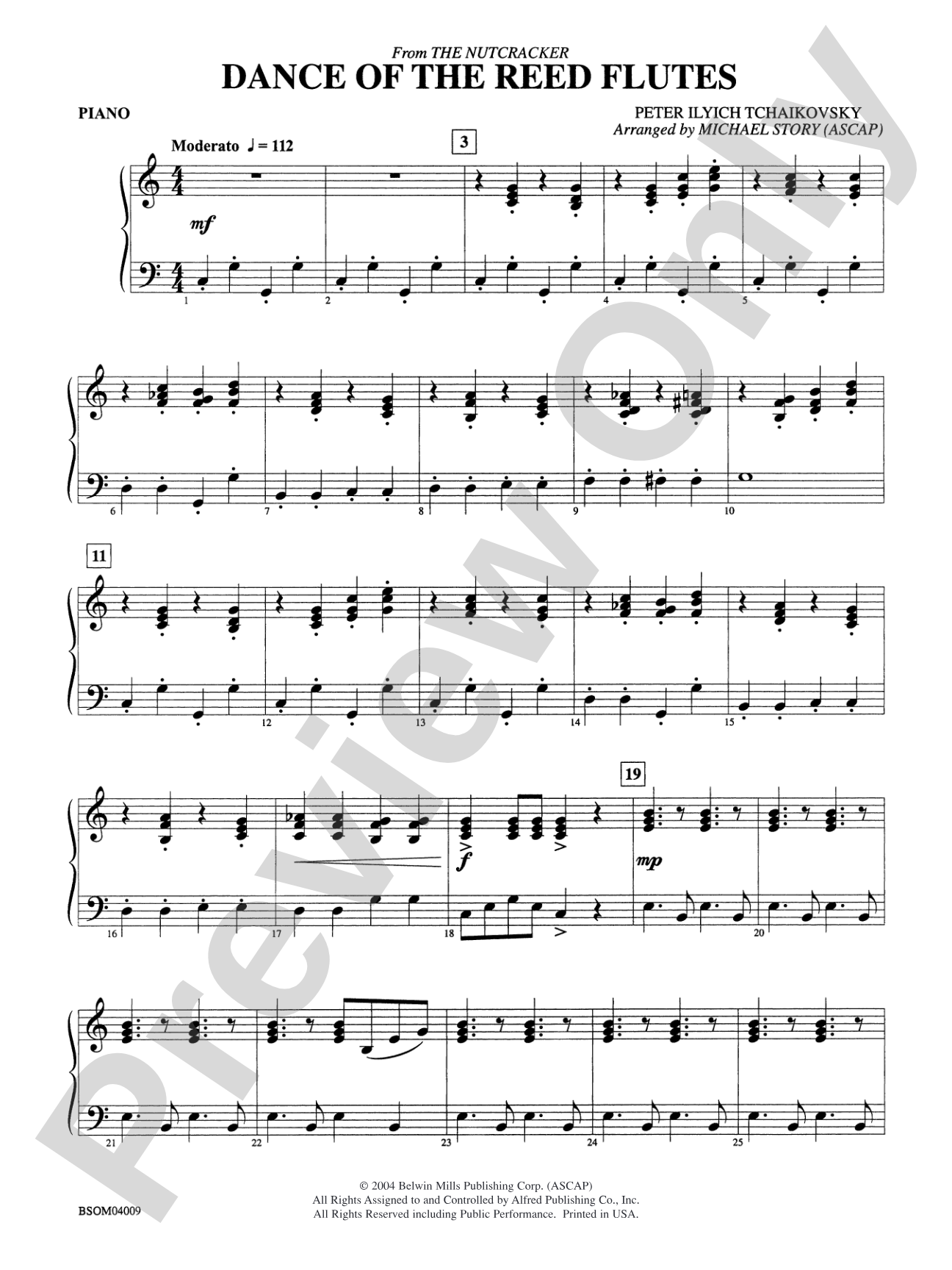 Dance of the Reed Flutes (from The Nutcracker): Piano Accompaniment