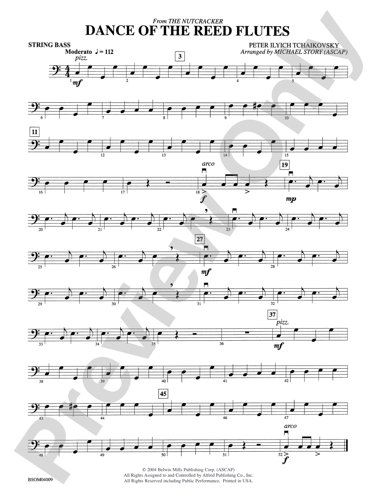 Dance of the Reed Flutes (from The Nutcracker): String Bass