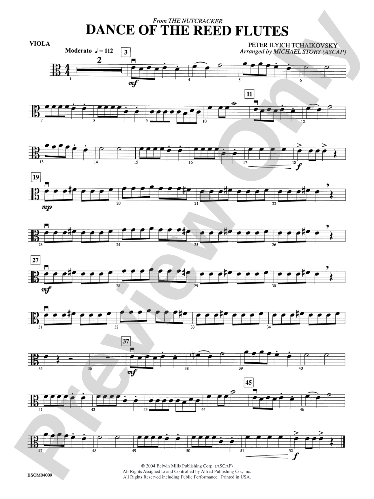 Dance of the Reed Flutes (from The Nutcracker): Viola