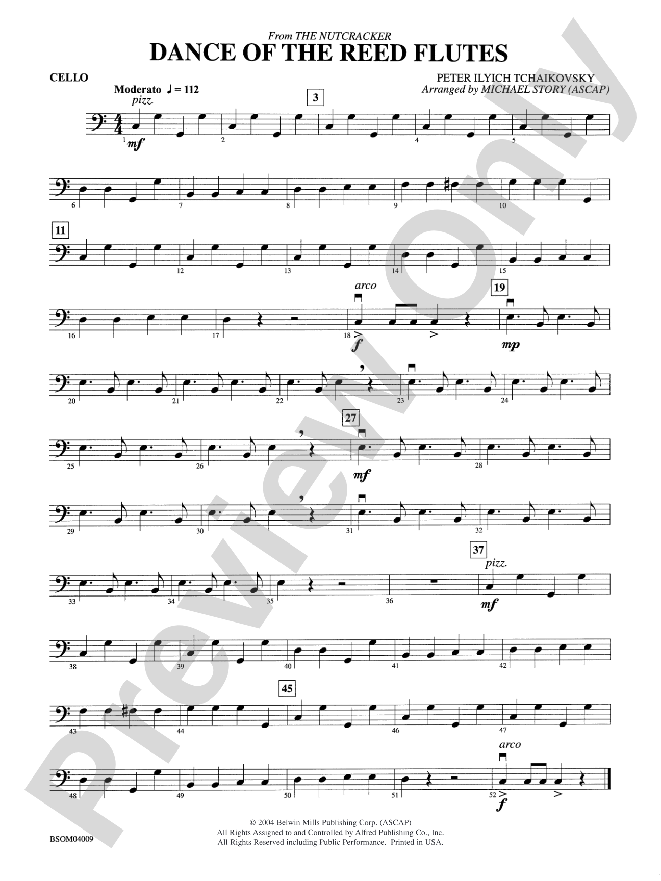 Dance of the Reed Flutes (from The Nutcracker): Cello
