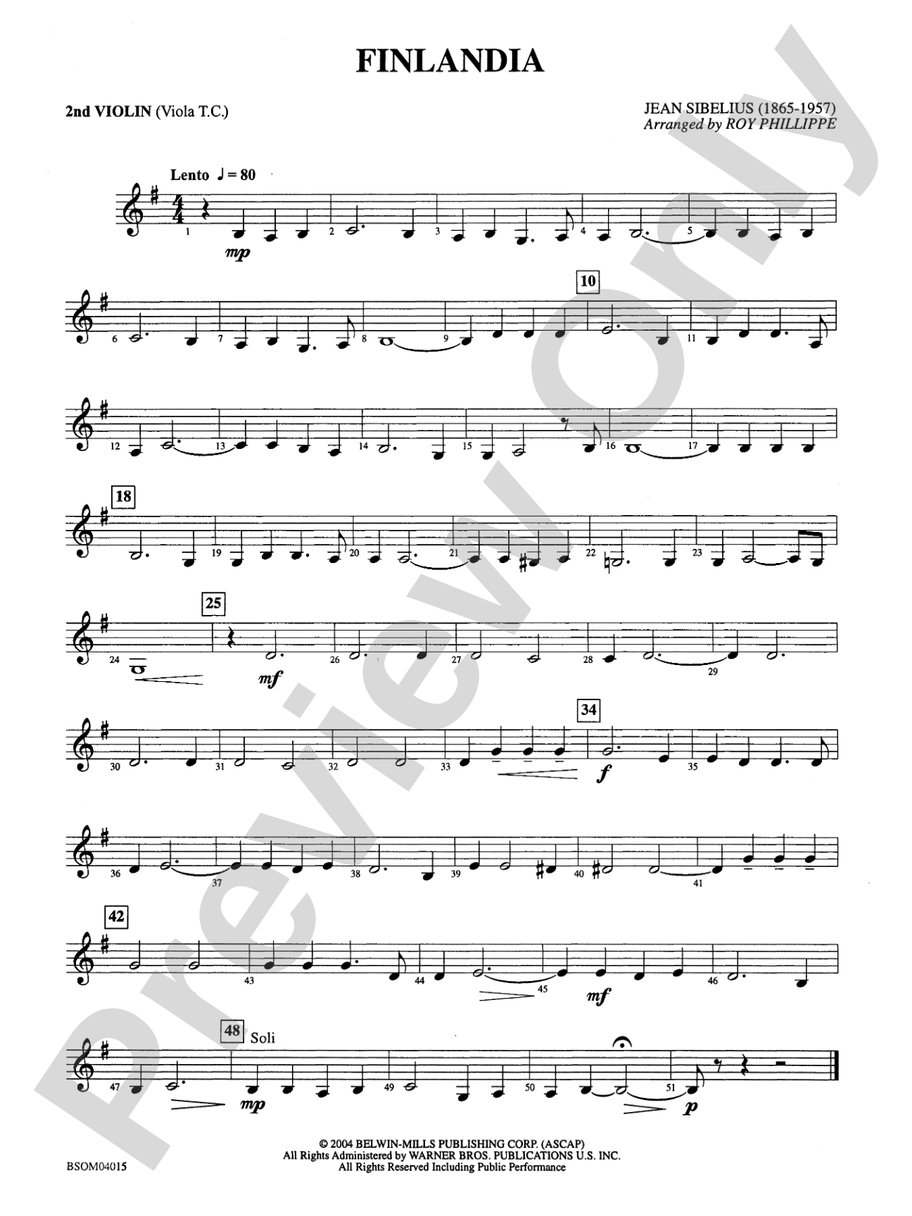 Finlandia: 2nd Violin