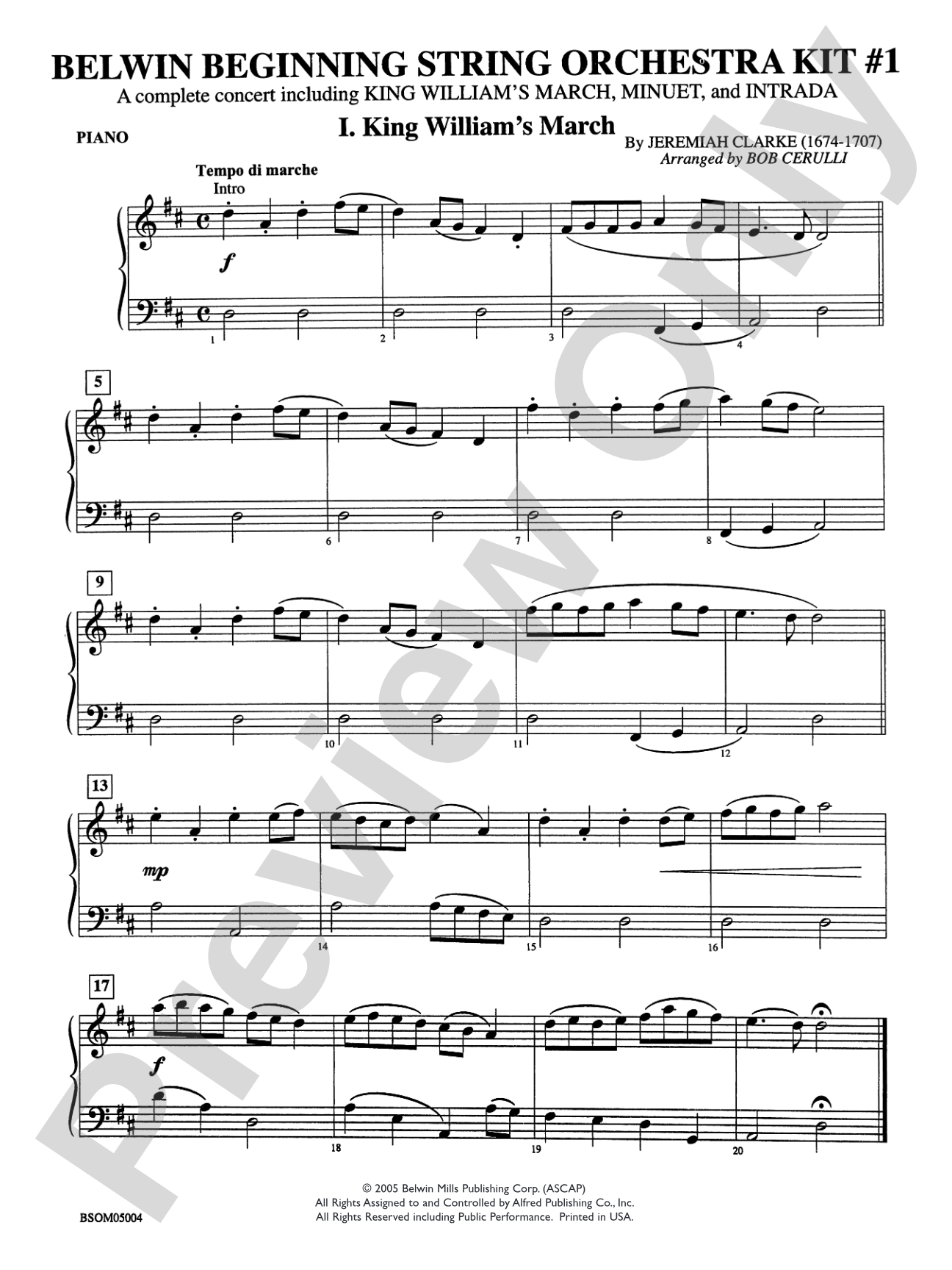 Belwin Beginning String Orchestra Kit #1: Piano Accompaniment