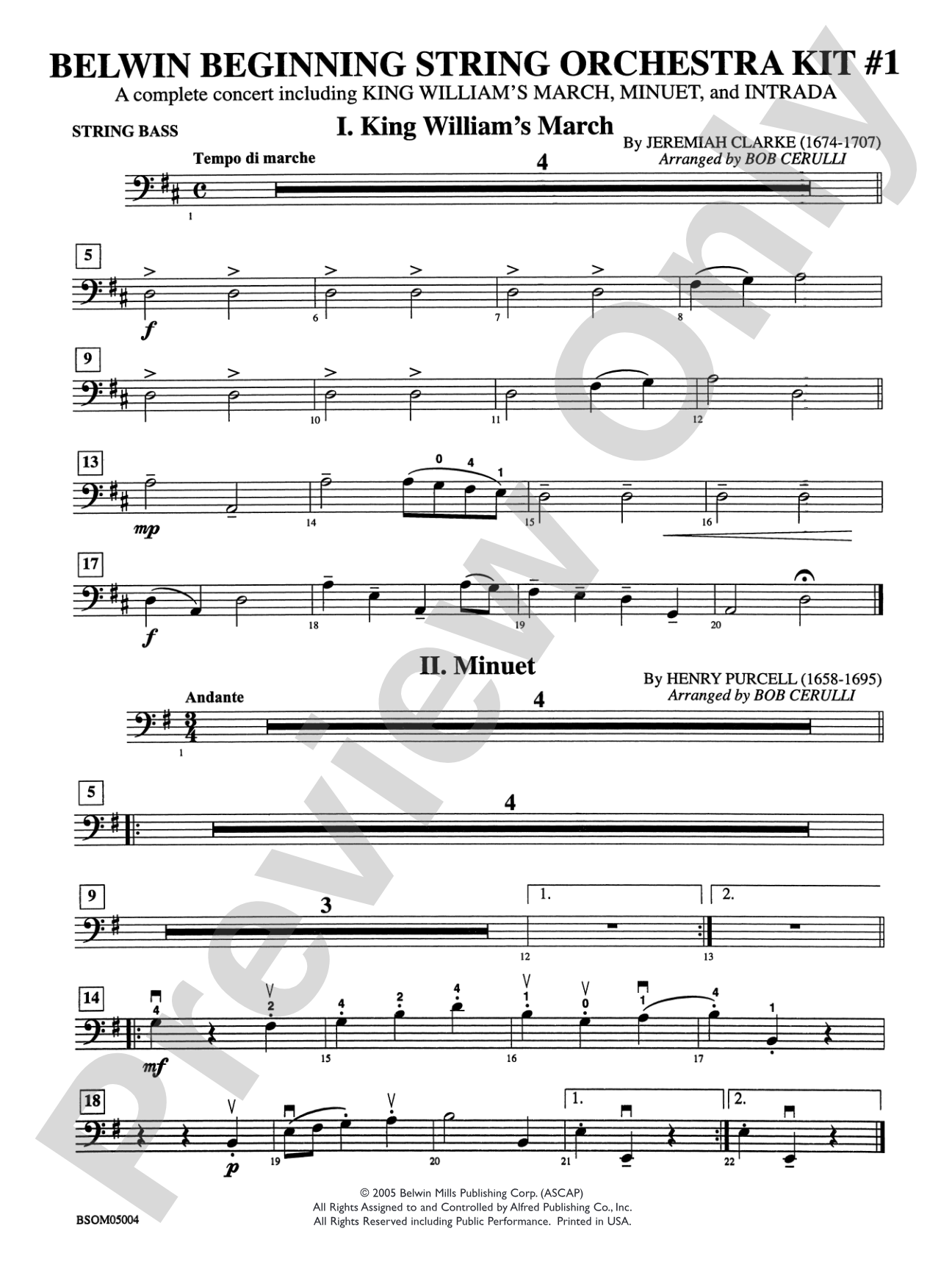 Belwin Beginning String Orchestra Kit #1: String Bass