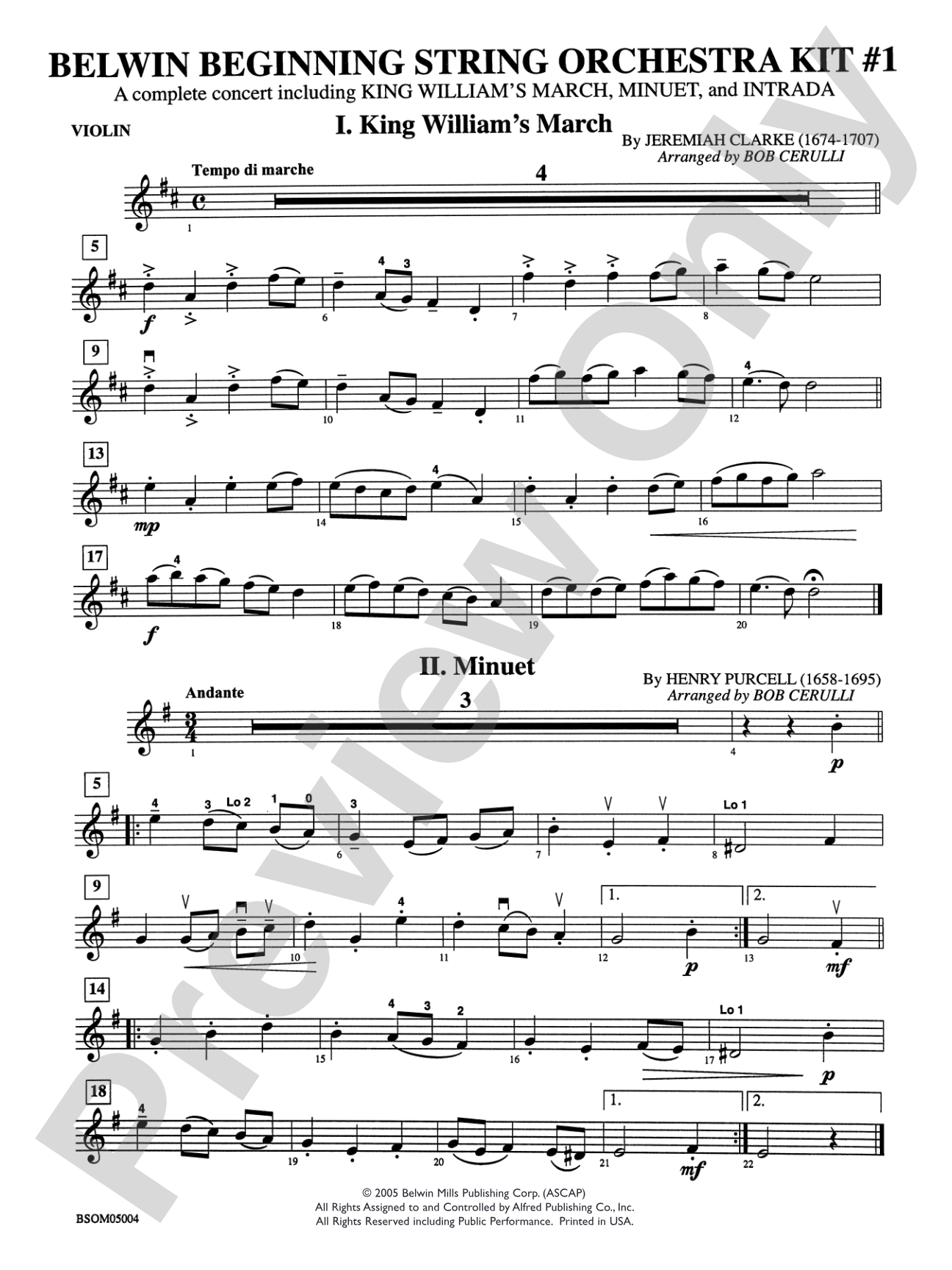 Belwin Beginning String Orchestra Kit #1: 1st Violin