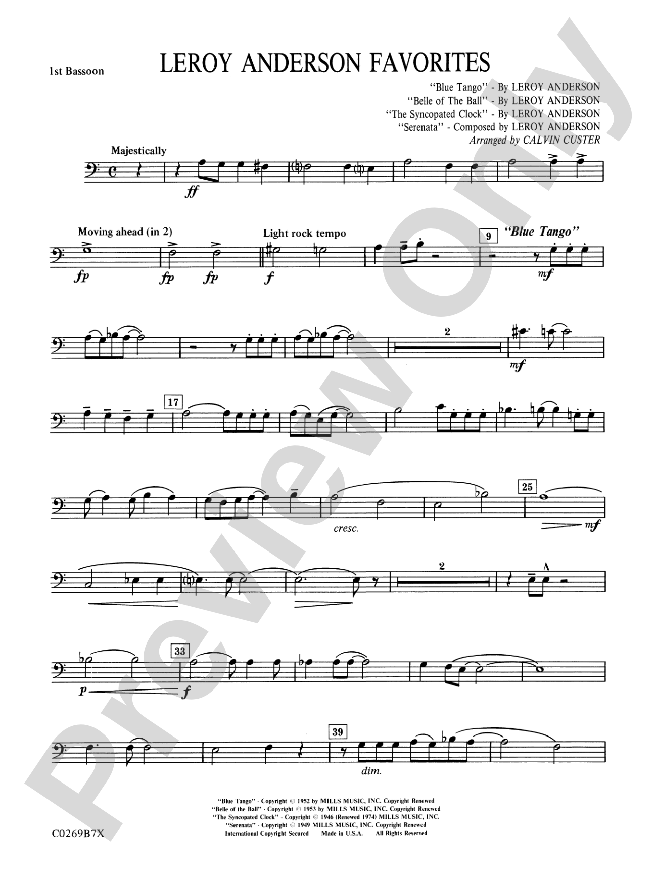 Leroy Anderson Favorites: Bassoon