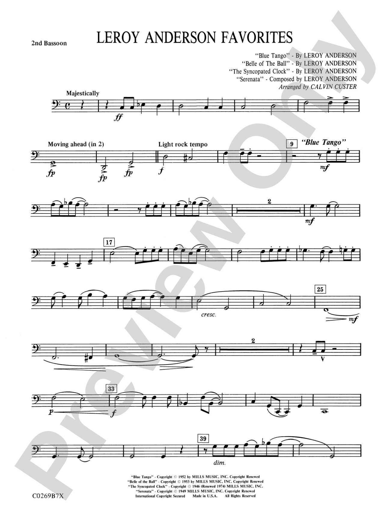 Leroy Anderson Favorites: 2nd Bassoon