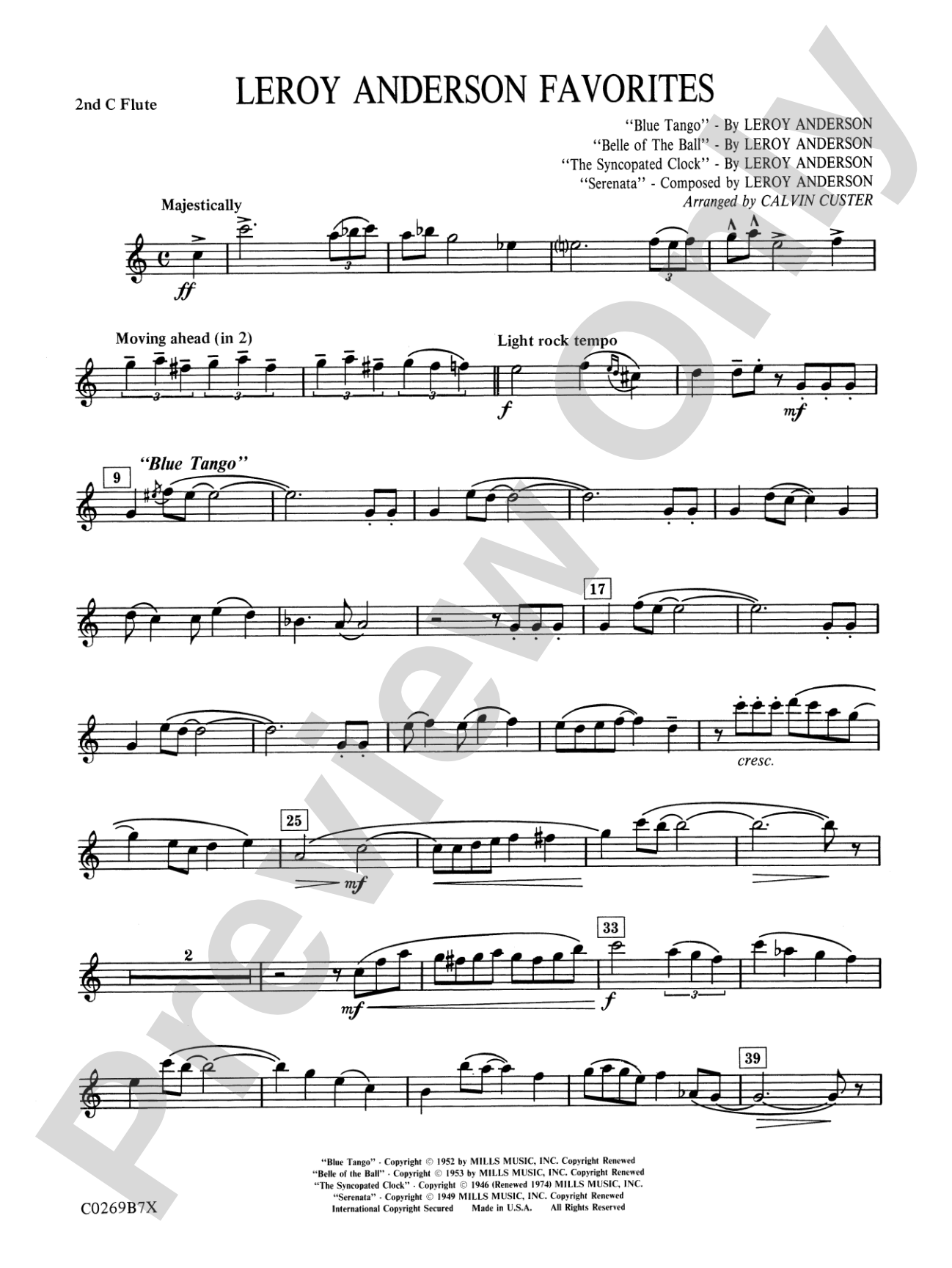Leroy Anderson Favorites: 2nd Flute